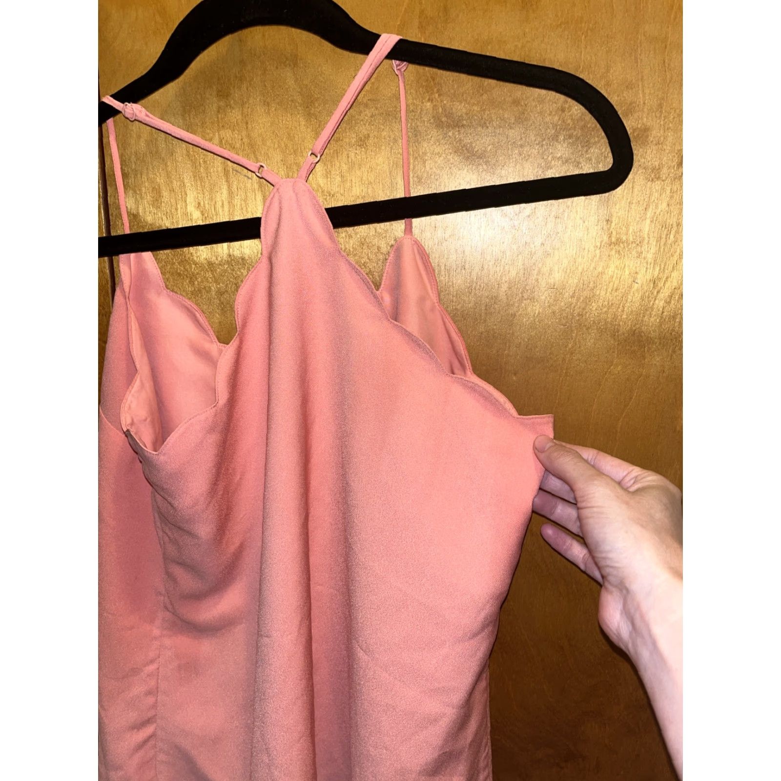 J.Crew J Crew Tank Top Cami Peach Scalloped Edge V-Neck Spaghetti Strap Regular Size 2 Women Size XS / US 0-2 / IT 36-38 - 5 Thumbnail