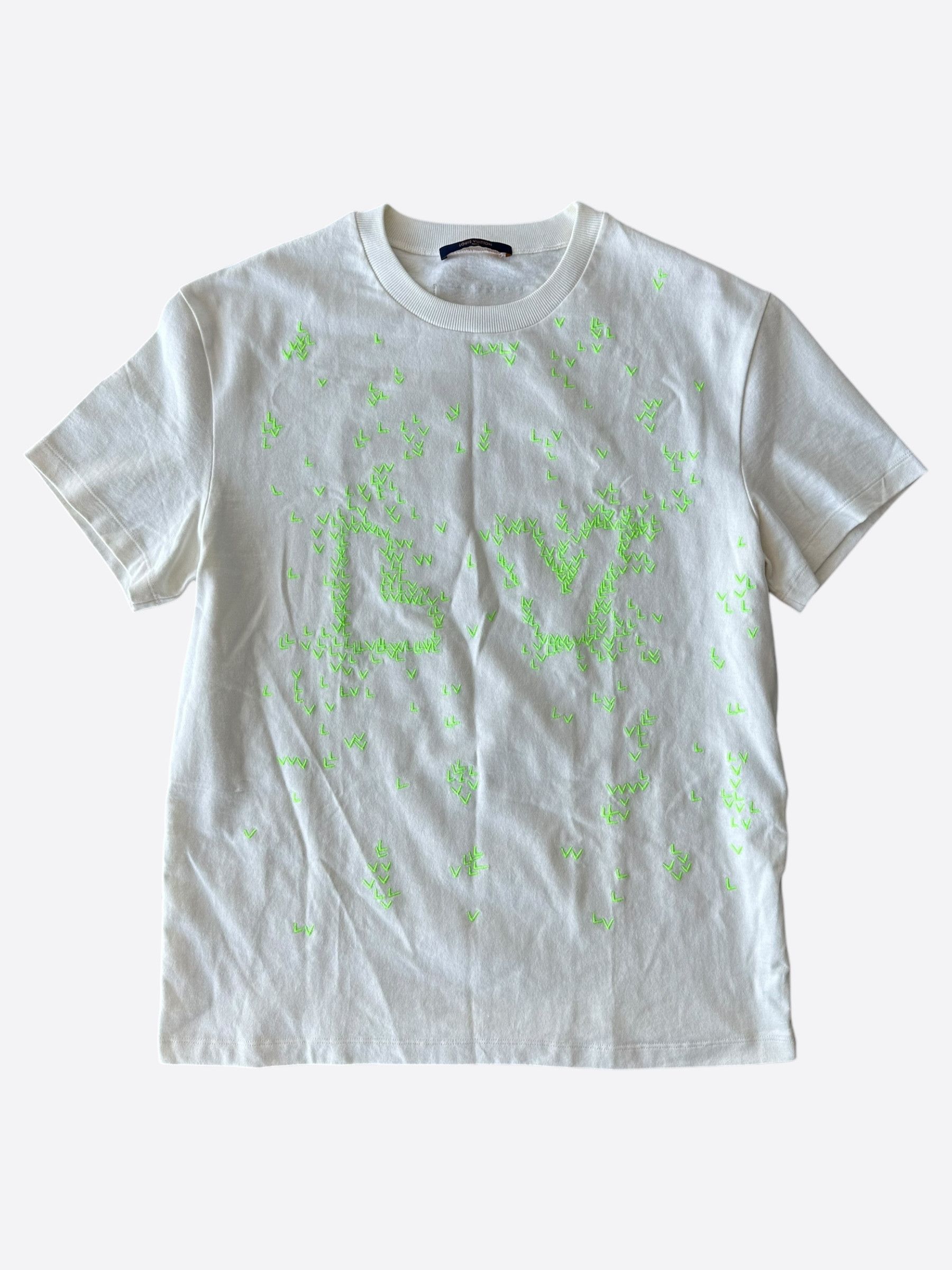 Louis Vuitton Louis Vuitton White & Green LV Spread T-Shirt