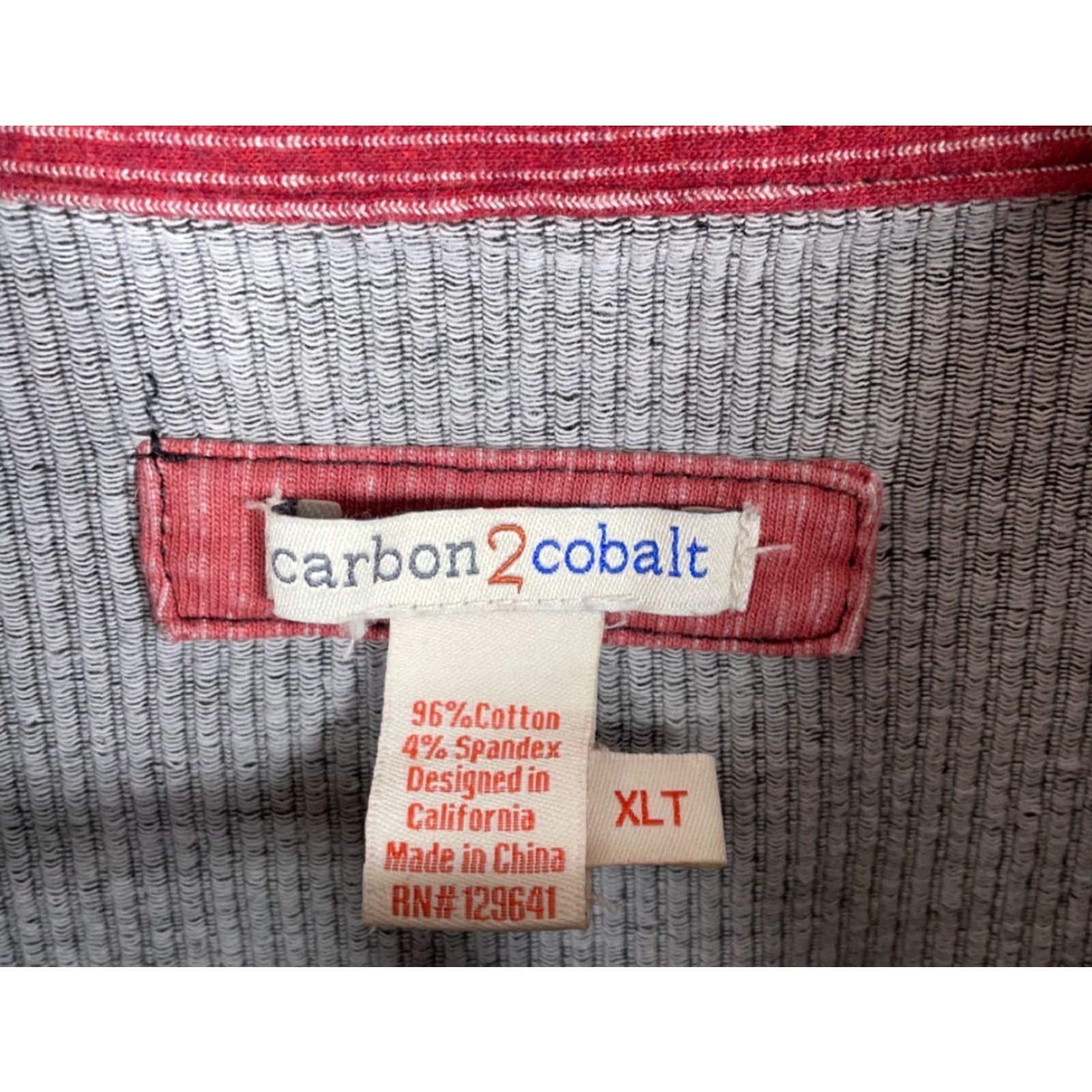 Carbon2Cobalt Carbon 2 Cobalt 1/4 Zip Sweater Men's XL Tall Dark Gray Garment Dyed Waffle Knit Size US XL / EU 56 / 4 - 3 Thumbnail