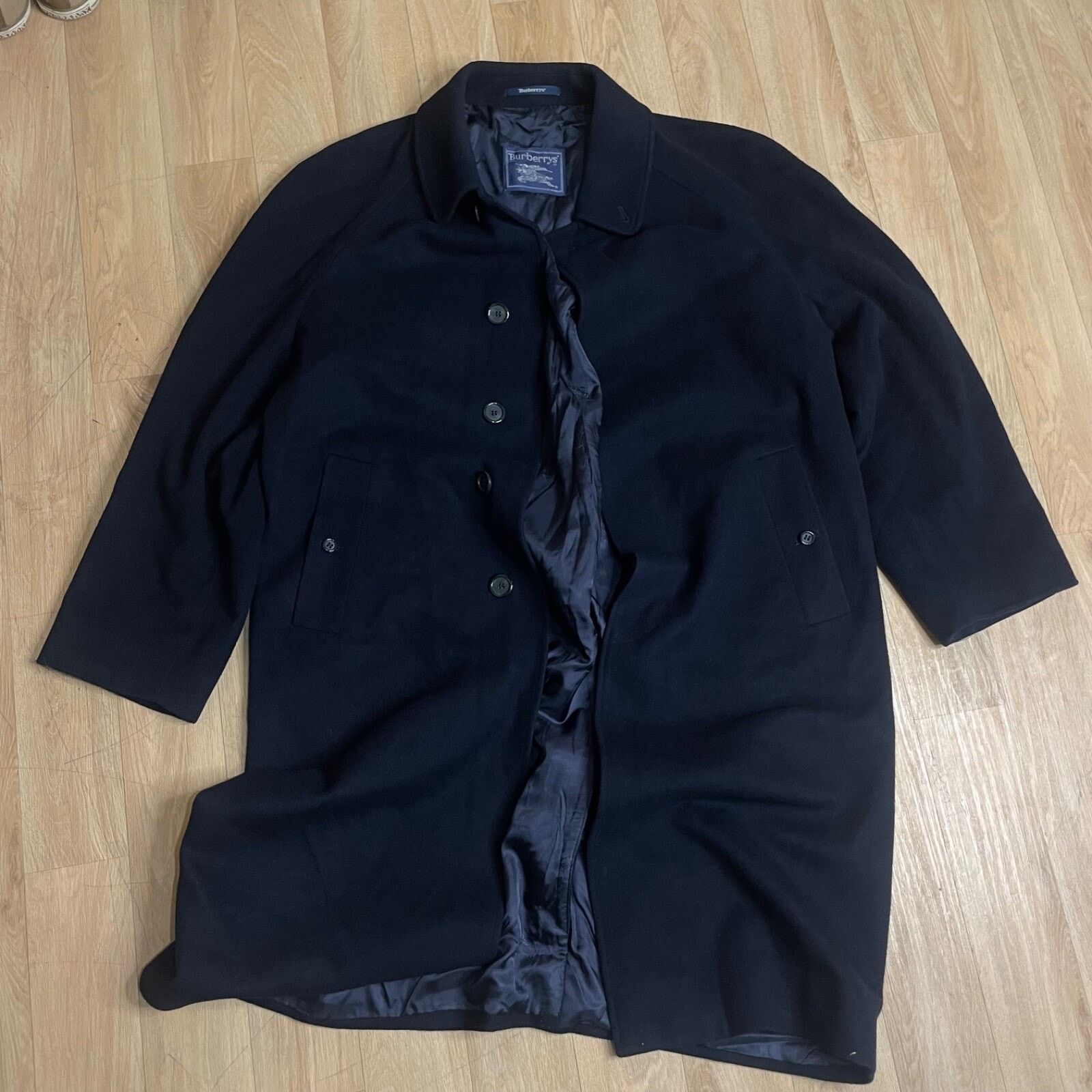 Burberry VINTAGE Burberry Trench Coat CASHEMERE VIRGIN WOOL BLUEnavy Size US L / EU 52-54 / 3 - 1 Thumbnail