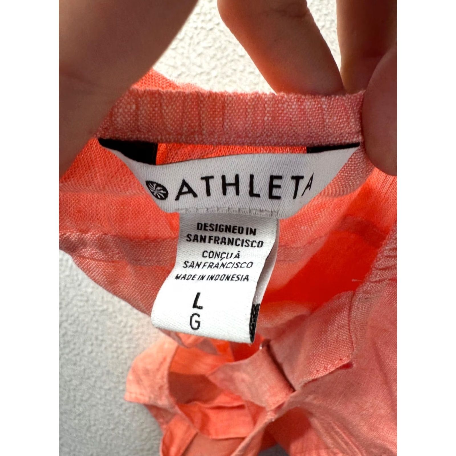 Athleta Athleta Coral Linen Tank Top Adjustable Straps Lightweight Large 25” #9732 Size L / US 10 / IT 46 - 3 Thumbnail