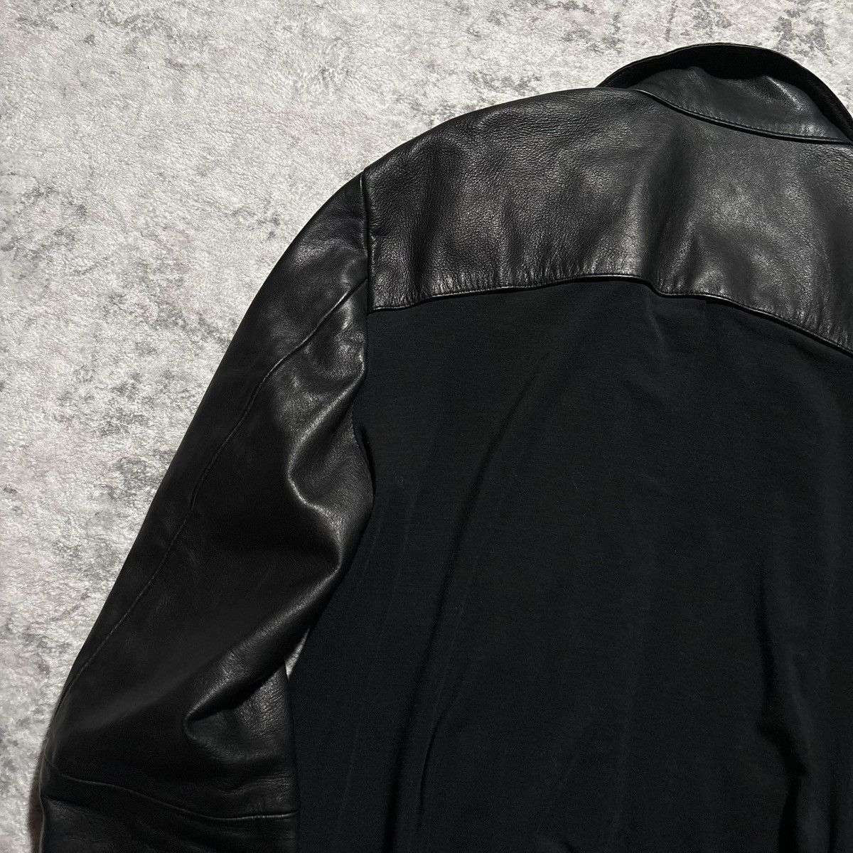 Shellac Shellac Paneled Hybrid High Neck Leather Jacket | Size 50 Size US L / EU 52-54 / 3 - 7 Thumbnail