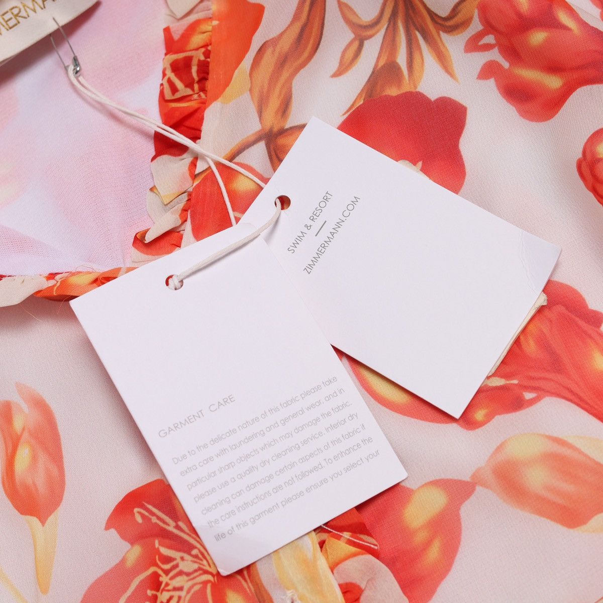 Zimmermann Zimmermann Silk Dress Denisse White Orange Flowers Printed Size XS / US 0-2 / IT 36-38 - 17 Thumbnail