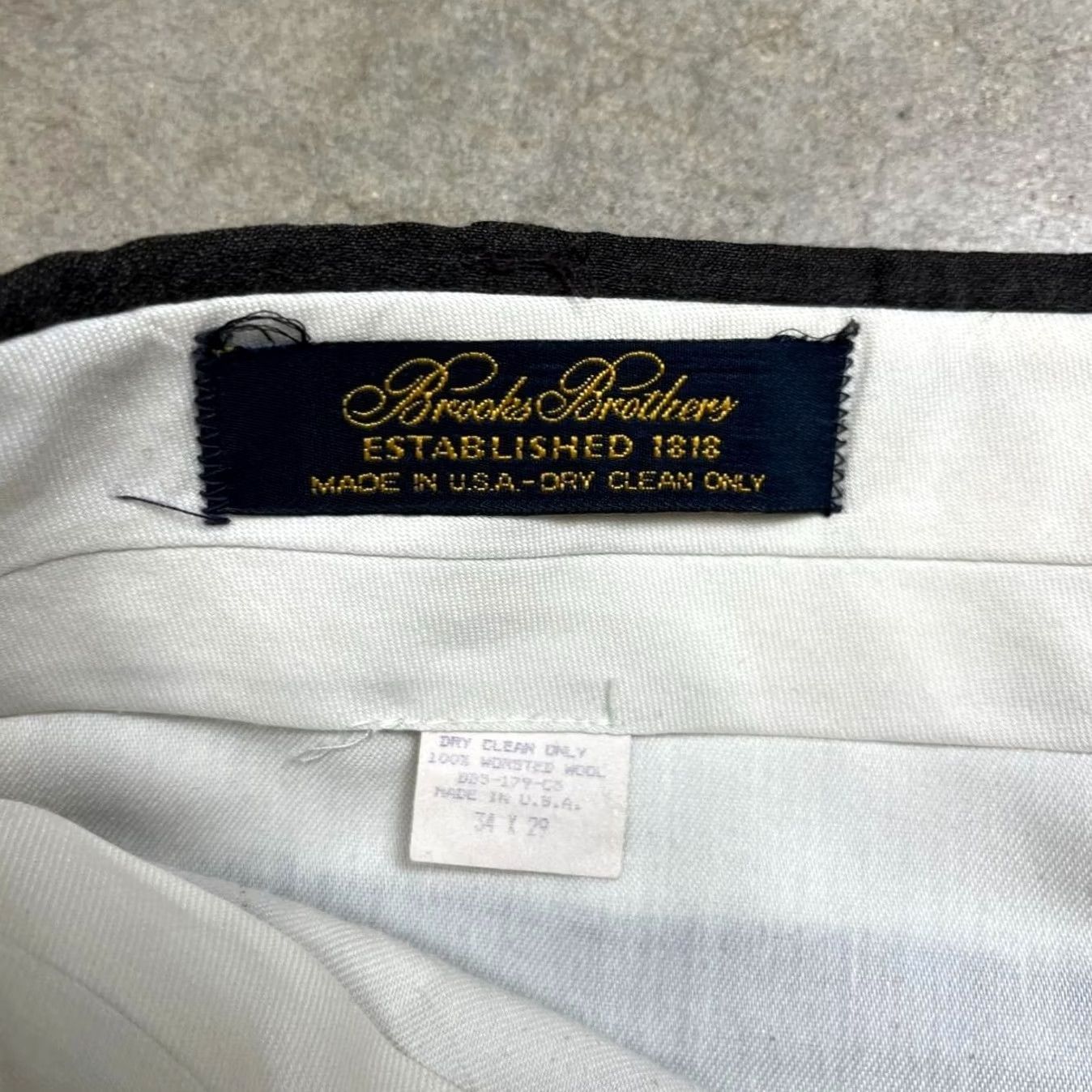 Brooks Brothers VINTAGE Brooks Brothers trousers 34x29 brown wool pleated 80s Talon zipper Size US 34 / EU 50 - 2 Thumbnail