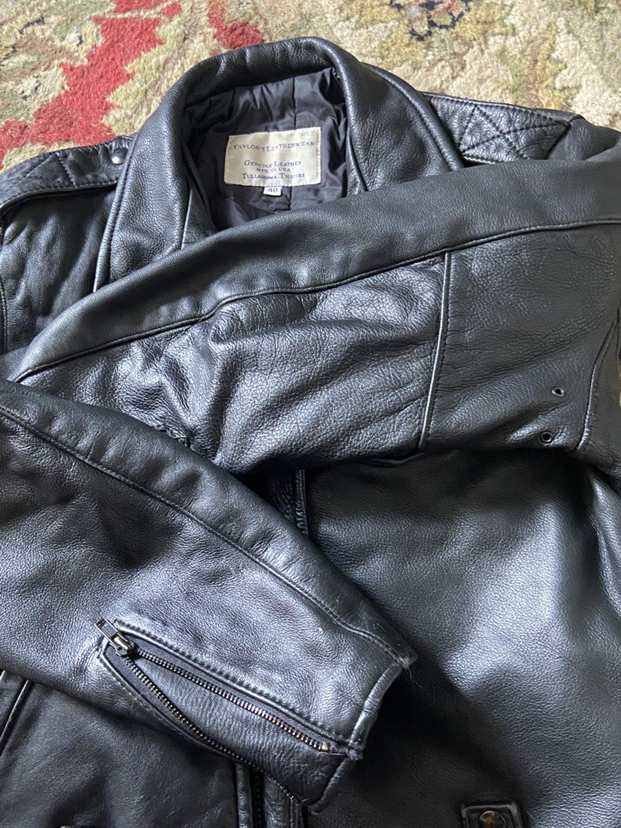 Vintage Vintage Police Leather Biker Jacket Size US XXS / EU 40 - 7 Thumbnail
