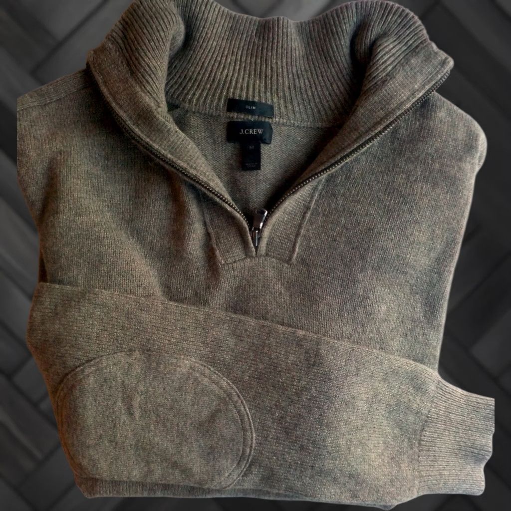 J.Crew J. Crew 1/4 Zip Sweater Wool Blend Slim Fit Mens Medium Brown Size US M / EU 48-50 / 2 - 1 Thumbnail