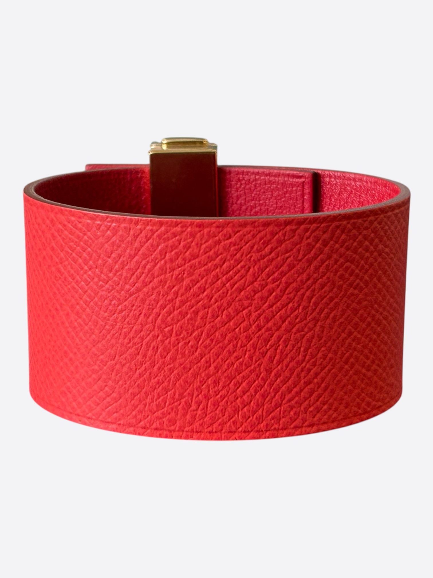 Hermes Hermes Coral Pink Epsom & Gold Hardware Medor Bracelet Size ONE SIZE - 2 Thumbnail