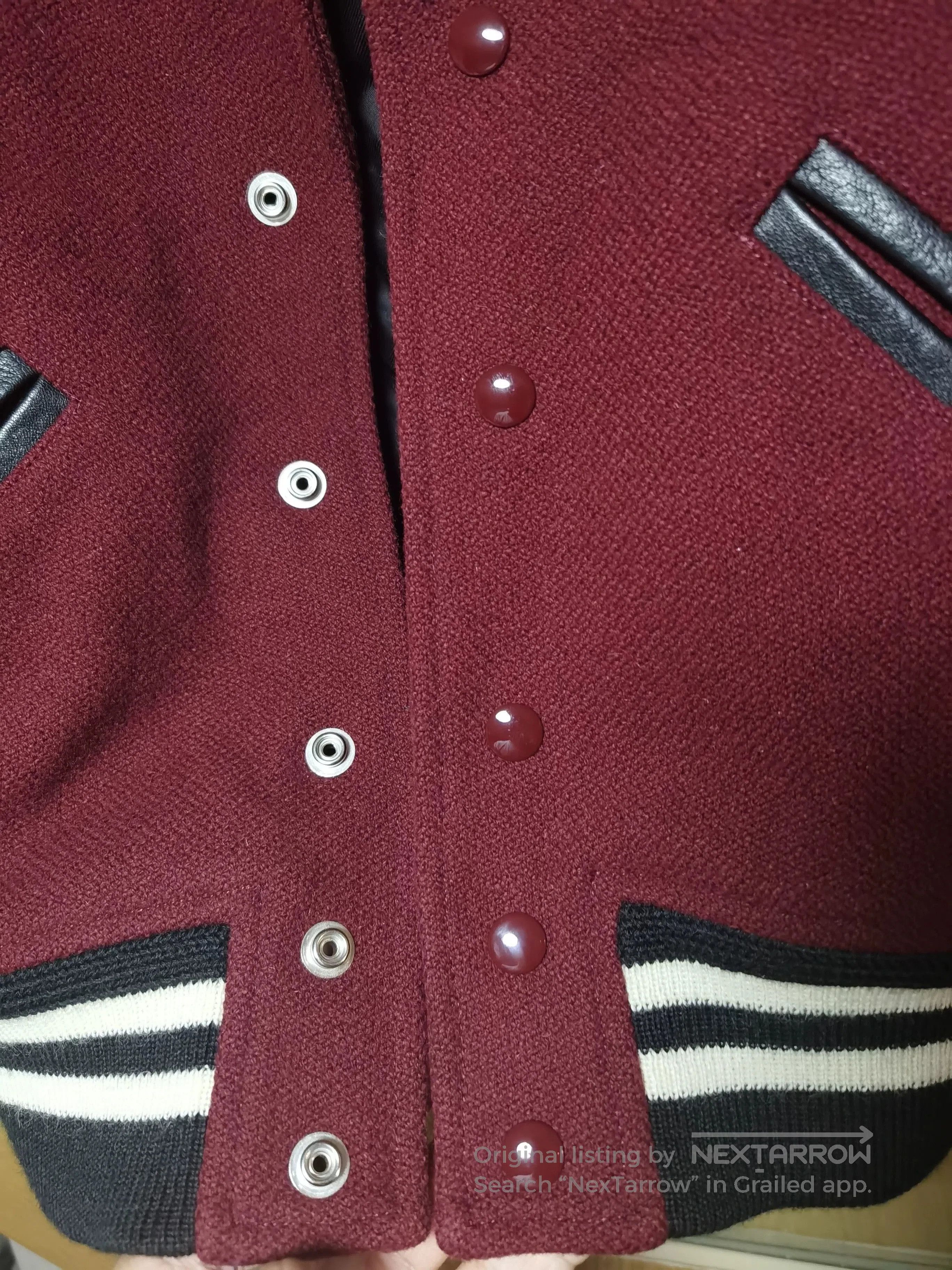 Saint Laurent Paris Saint Laurent Burgundy Baseball Jacket. Size S / US 4 / IT 40 - 4 Thumbnail