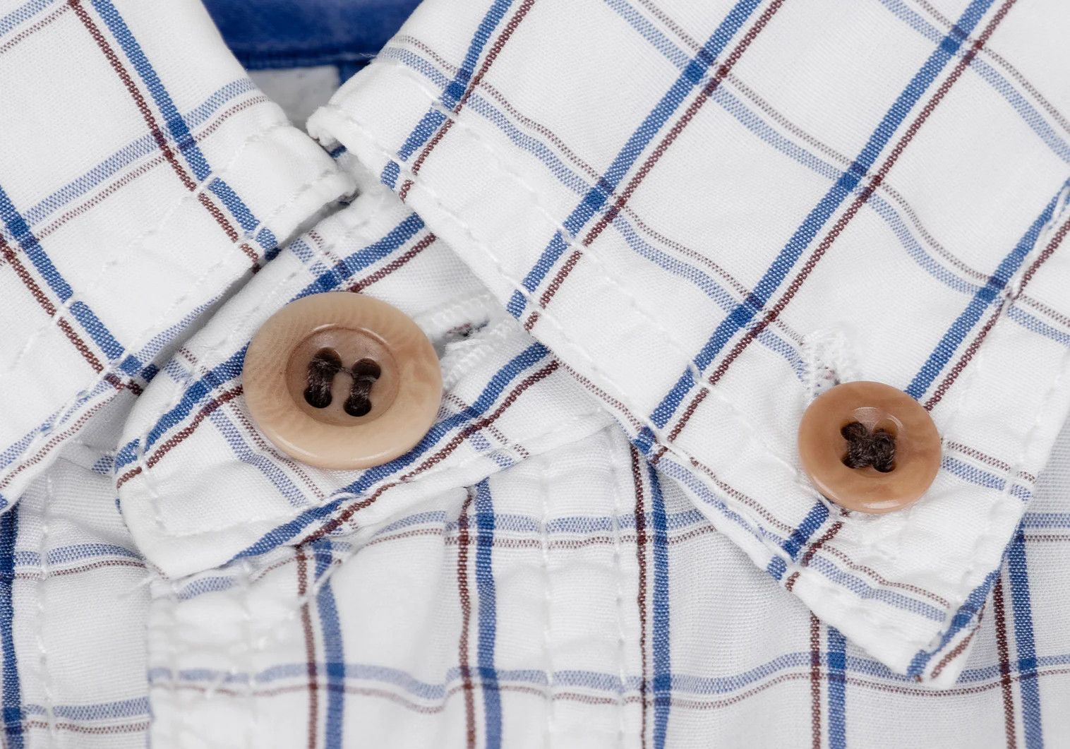 Junya Watanabe Patch Design Round Hem Check Button-Down Shirt White/Navy XS Size US XS / EU 42 / 0 - 4 Thumbnail