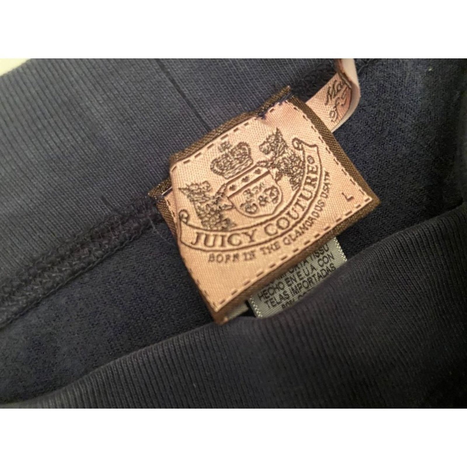 Juicy Couture Ladies Large Juicy Couture Navy Blue Velour Pants Size 30" / US 8 / IT 44 - 2 Thumbnail