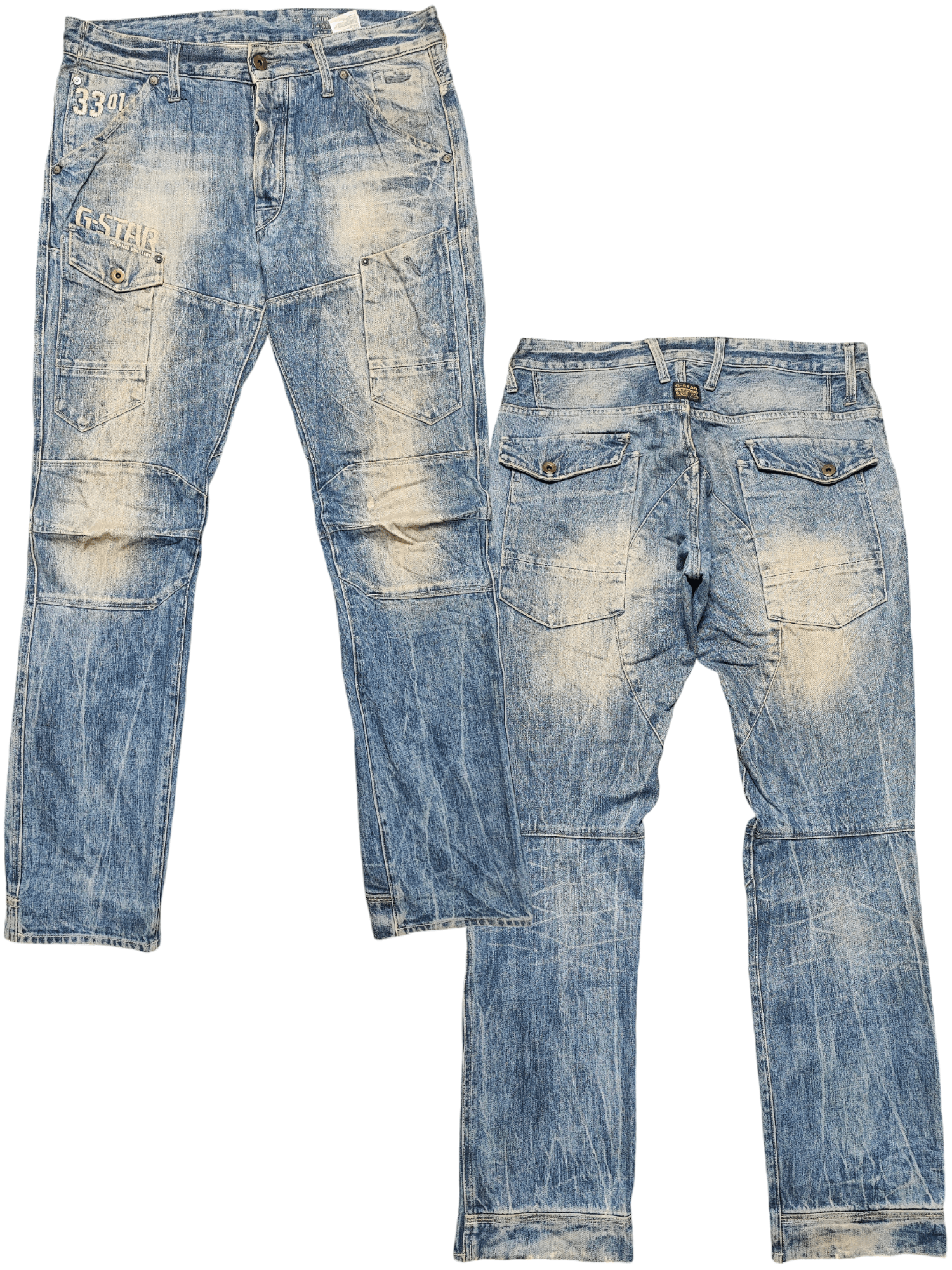 G-Star Distress Jeans by G Star Raw Cargo Biker 34x32 Size US 34 / EU 50 - 1 Thumbnail