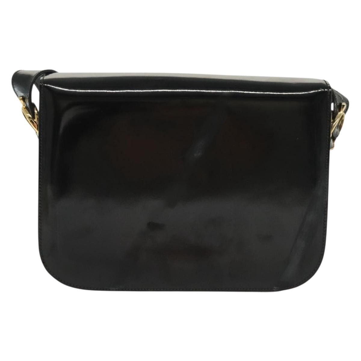 Celine CELINE Horse Carriage Shoulder Bag Patent Leather Black Gold Size ONE SIZE - 3 Thumbnail