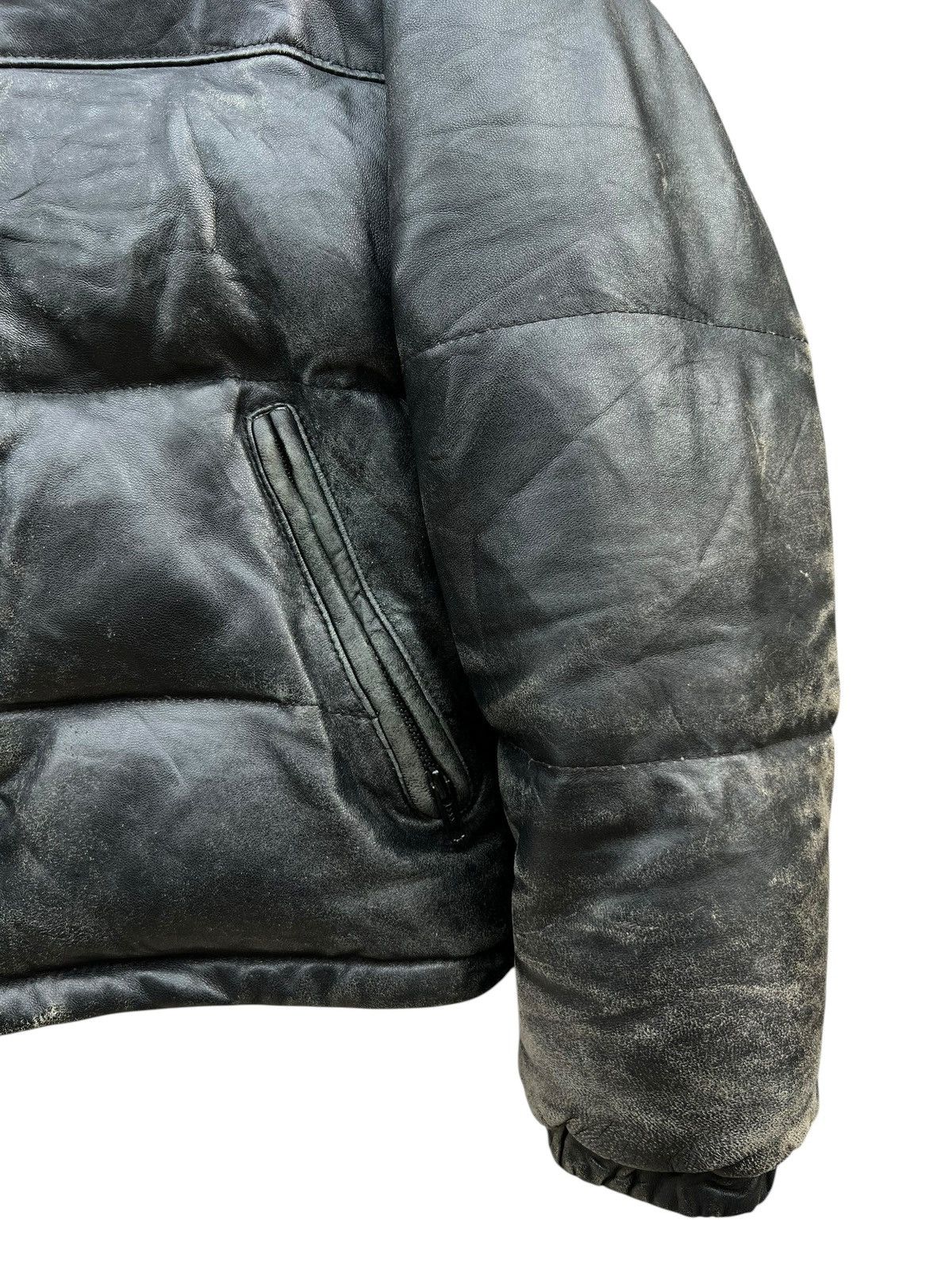 Schott × Vintage Vintage Schott Black Leather Puffer Down Jacket Size US M / EU 48-50 / 2 - 10 Thumbnail