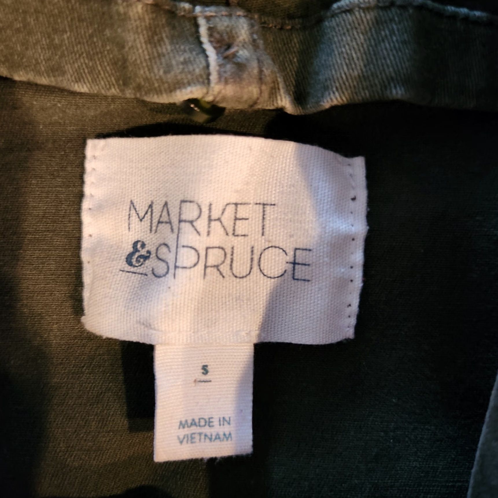 Market Womens Market & Spruce Jacket Size S Military Green Pockets Removable Hood Full Zip Snap Casual Narrow Size S / US 4 / IT 40 - 6 Thumbnail