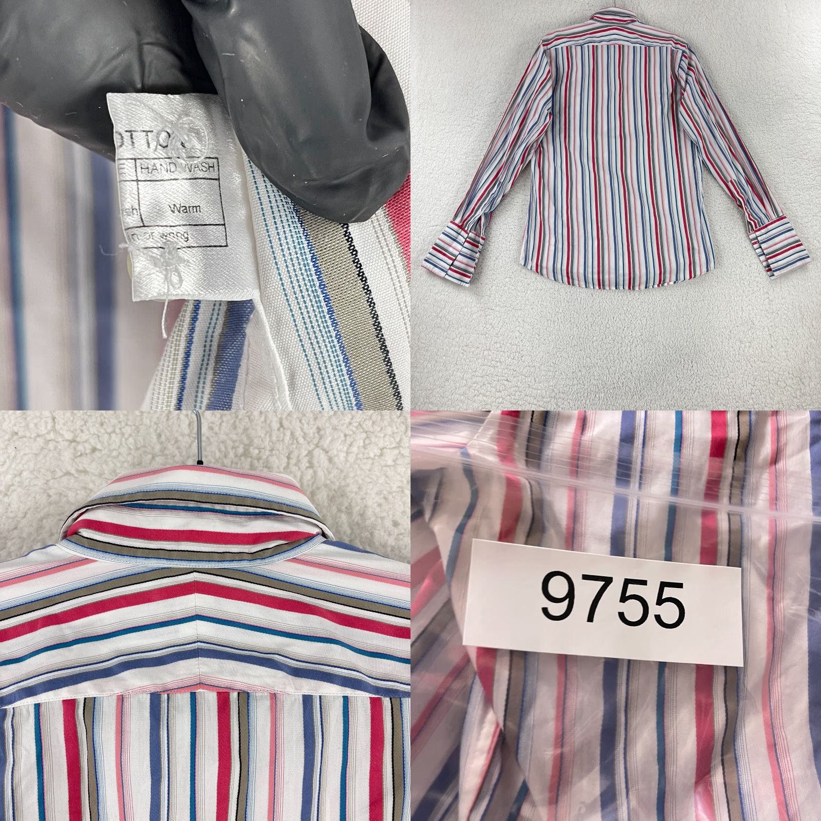 Vintage Duchamp London White Stripe Button-Up Dress Shirt Mens Long Sleeve Size Medium Size 40R - 9 Thumbnail