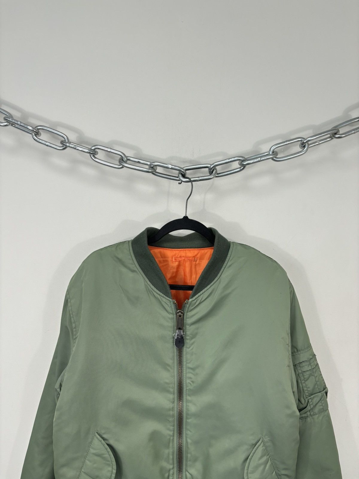 Vintage Vintage MA-1 Olive Green Reversible Flight Bomber Jacket Size US M / EU 48-50 / 2 - 6 Thumbnail