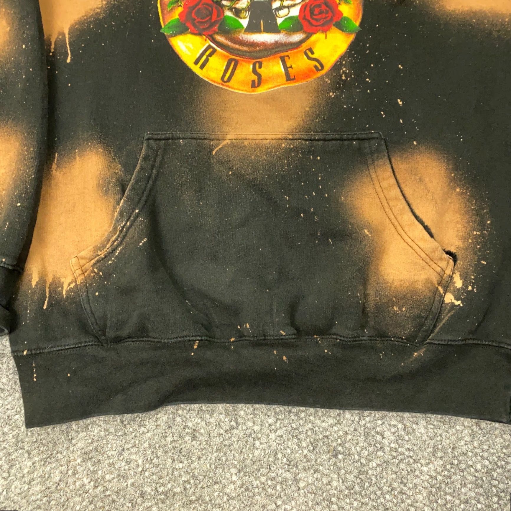 Vintage Guns N Roses Hoodie Mens Large Black Knit 60/40 Fleece Logo Pullover Rock Smartex Sweatshirt Size US L / EU 52-54 / 3 - 3 Thumbnail