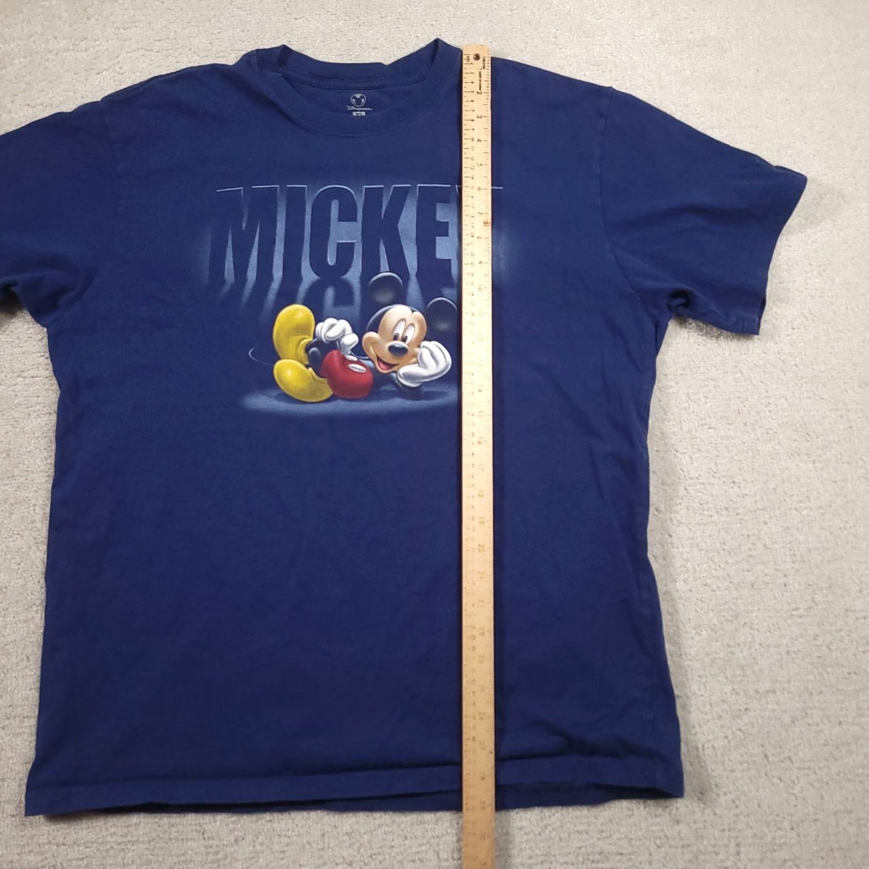 Disney Disney T-Shirt Blue Short Sleeve Crew Neck Mickey Mouse Script XL Mens Size US XL / EU 56 / 4 - 5 Thumbnail