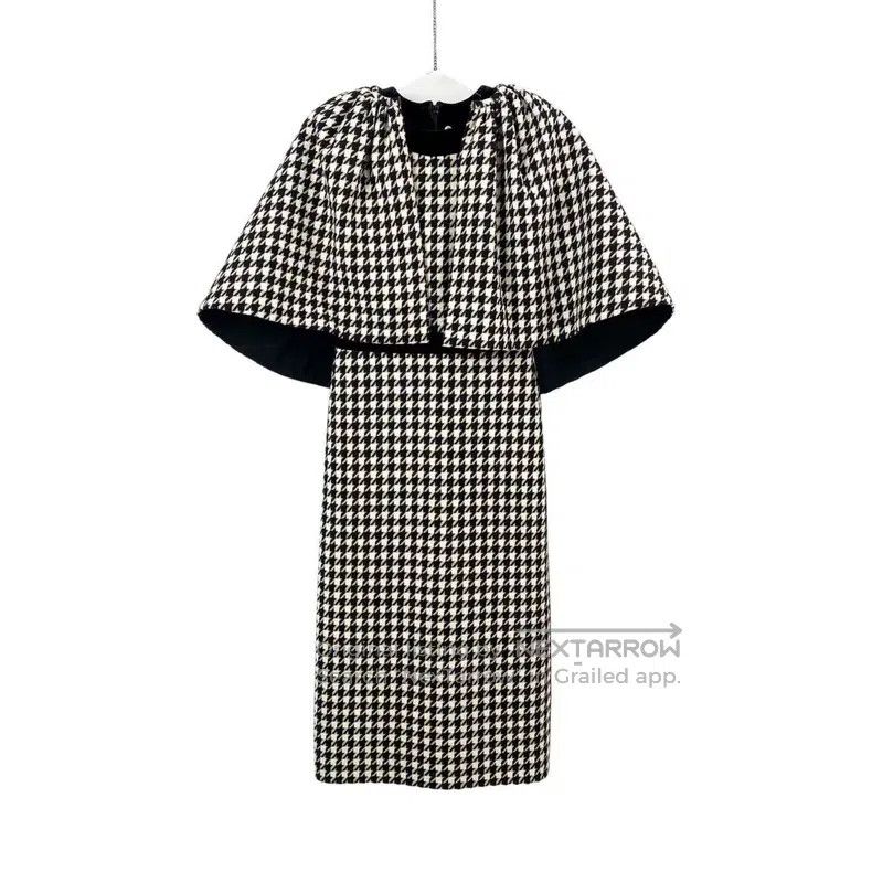 Gucci Gucci Thousand-bird checkered wool shawl dress Size XS / US 0-2 / IT 36-38 - 1 Thumbnail