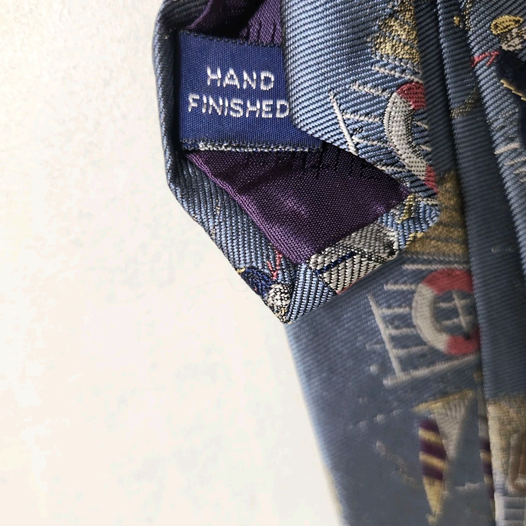Nautica VINTAGE Nautica Tie Mens 100% Silk Blue Nautical Sailboat Captain Printed Classic 55"-57" Length Classic Width Adjustable Mens Size ONE SIZE - 4 Thumbnail