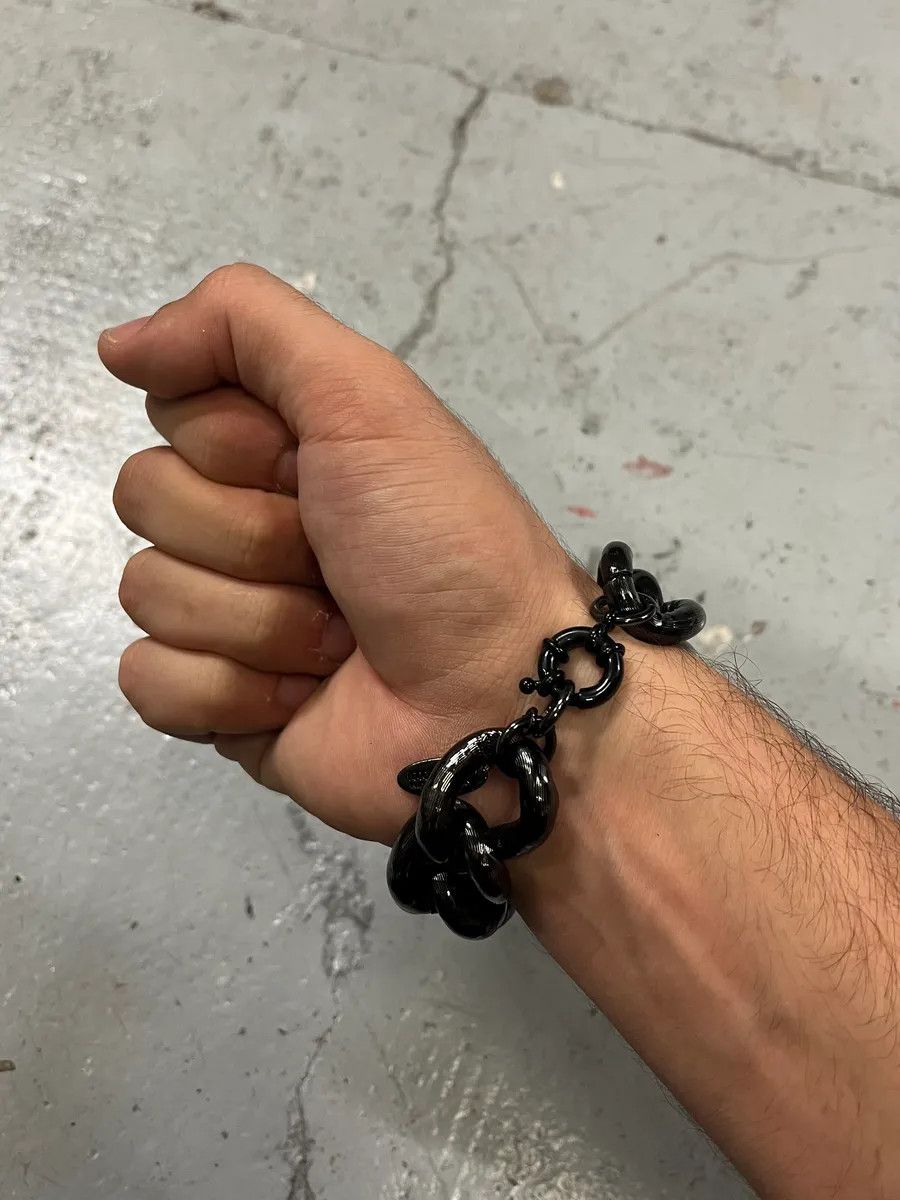 Roberto Cavalli 2000s Roberto Cavalli Large Dark Stainless Steel Bracelet Size ONE SIZE - 2 Thumbnail