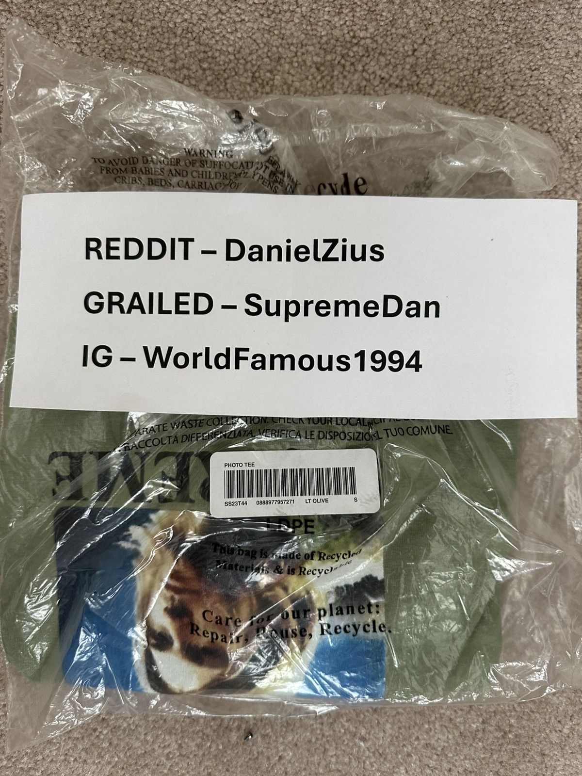 Supreme Supreme Kurt Cobain Tee 'Light Olive' Size US S / EU 44-46 / 1 - 2 Thumbnail
