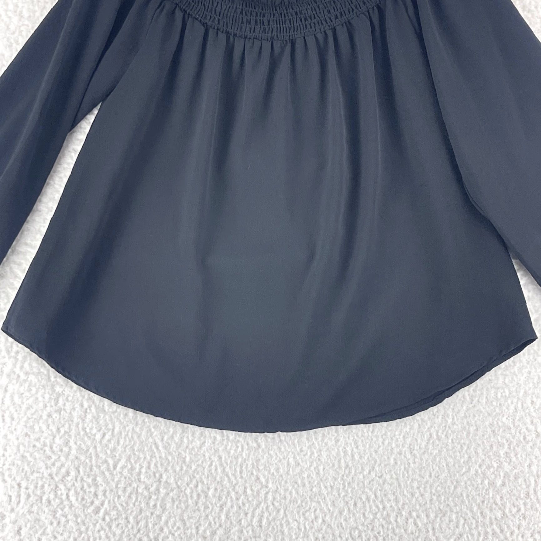 Vintage Chelsea 28 Black Off the Shoulder Shirt Womens Long Sleeve Pullover Size M Size M / US 6-8 / IT 42-44 - 5 Thumbnail