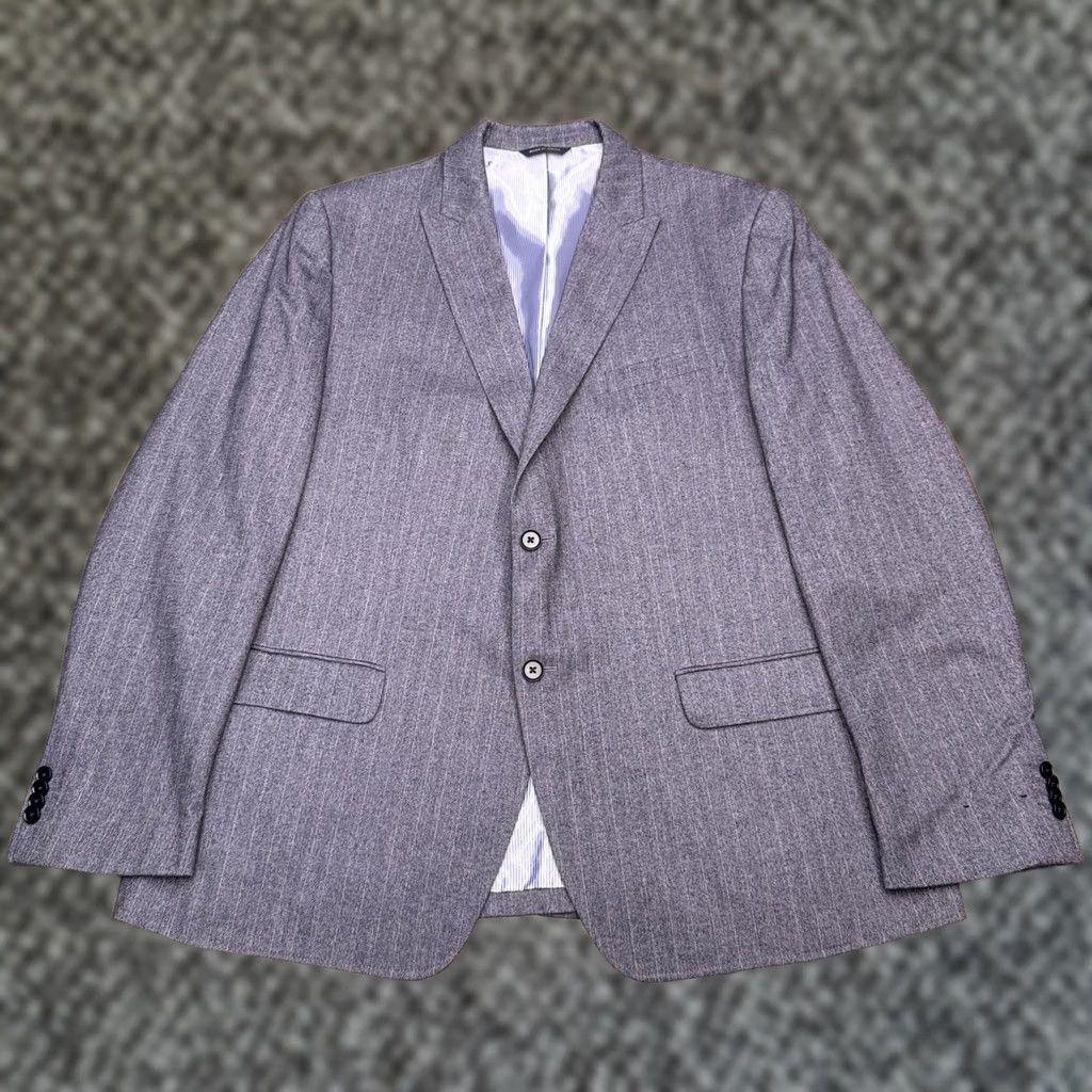 Banana Republic Banana Republic Gray Herringbone Cotton Italian Fabric Tailored Fit Blazer 48R Men Size 48R - 1 Thumbnail