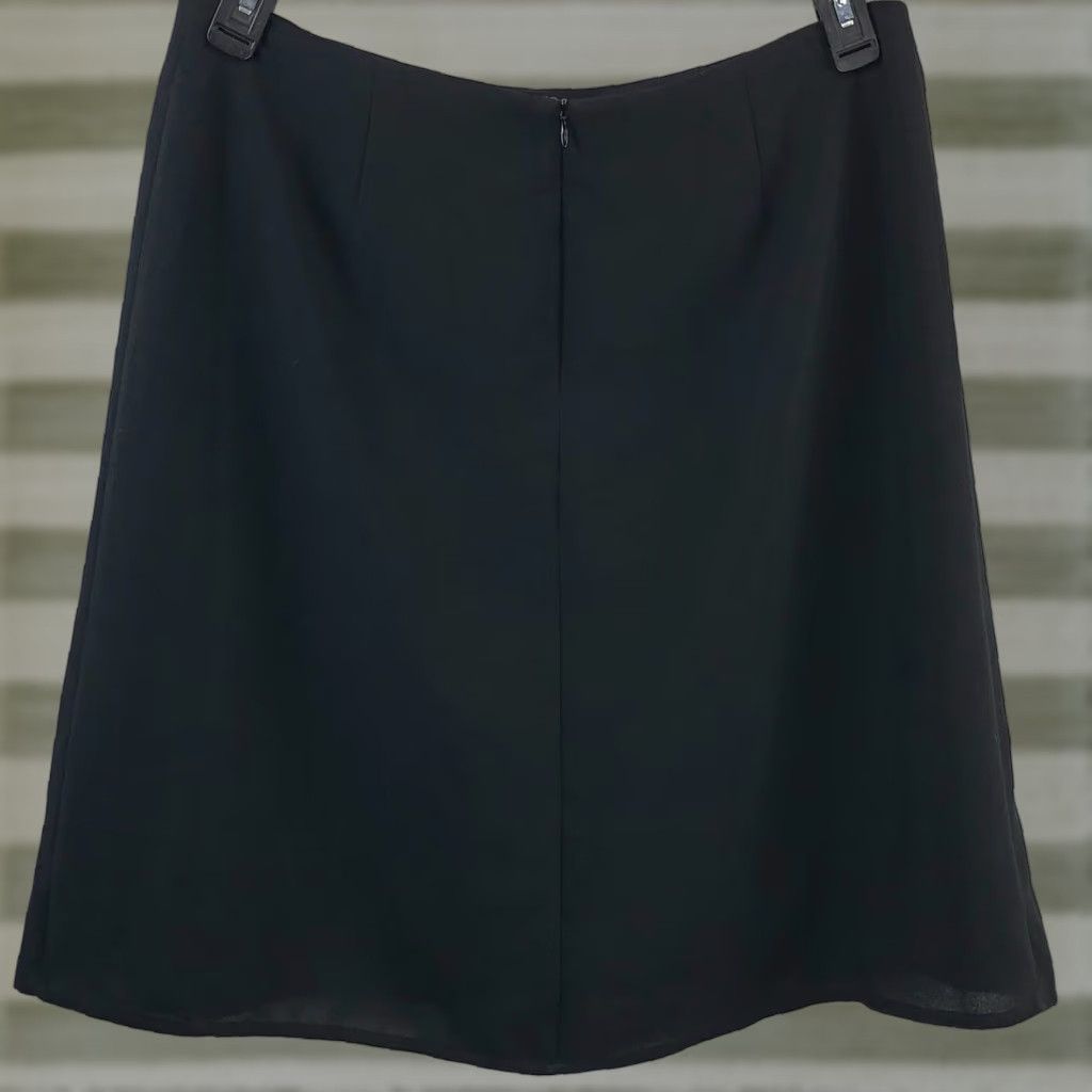 Vintage ie A-Line Skirt 12 Black Pleated 32"W Knee Length Career Classic Gothic Womens Skirt Size 34" / US 12 / IT 48 - 1 Thumbnail