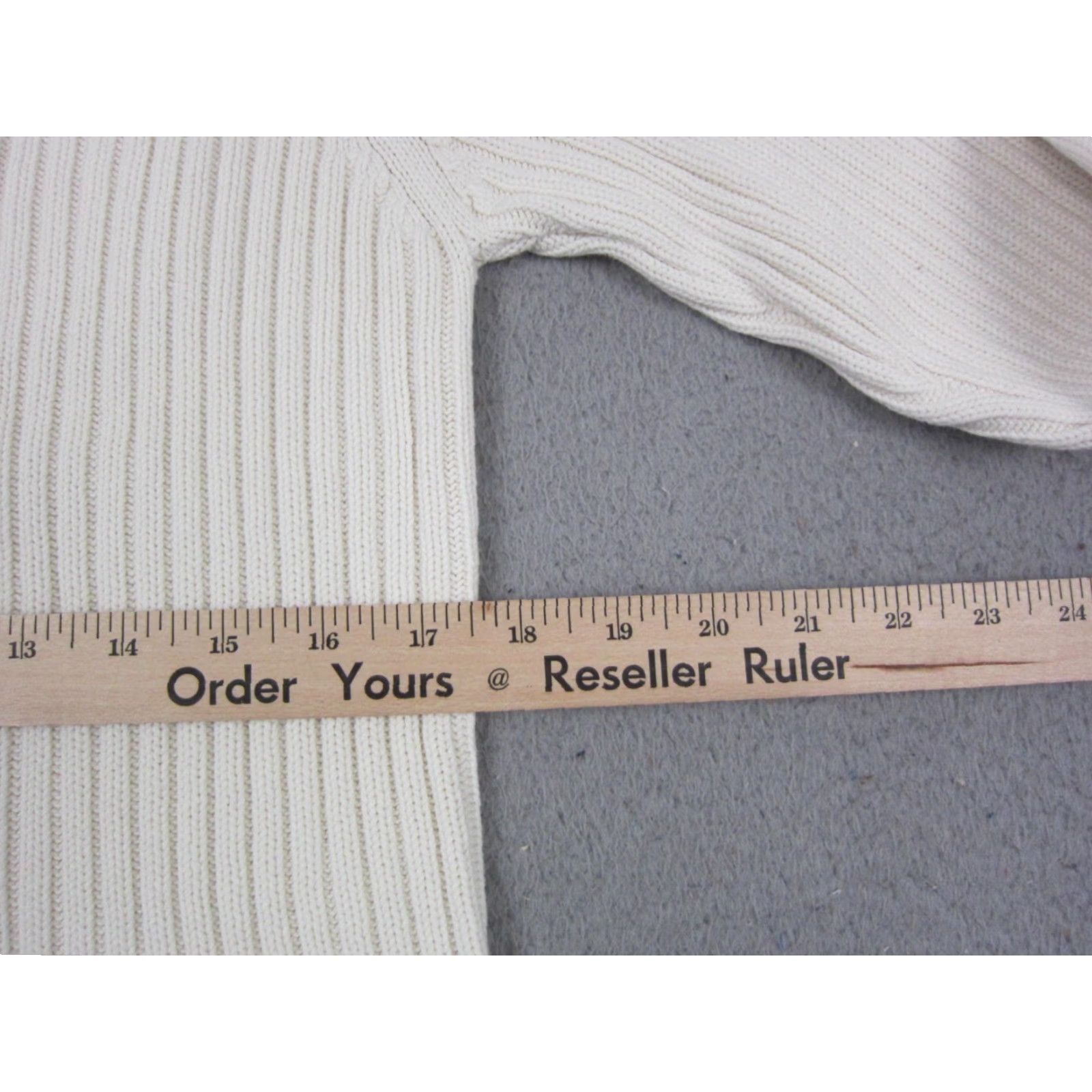 Vintage Vintage St. Johns Bay Sweater Women's Large Creme Mock Neck Ribbed Knit Pullover Size M / US 6-8 / IT 42-44 - 6 Thumbnail