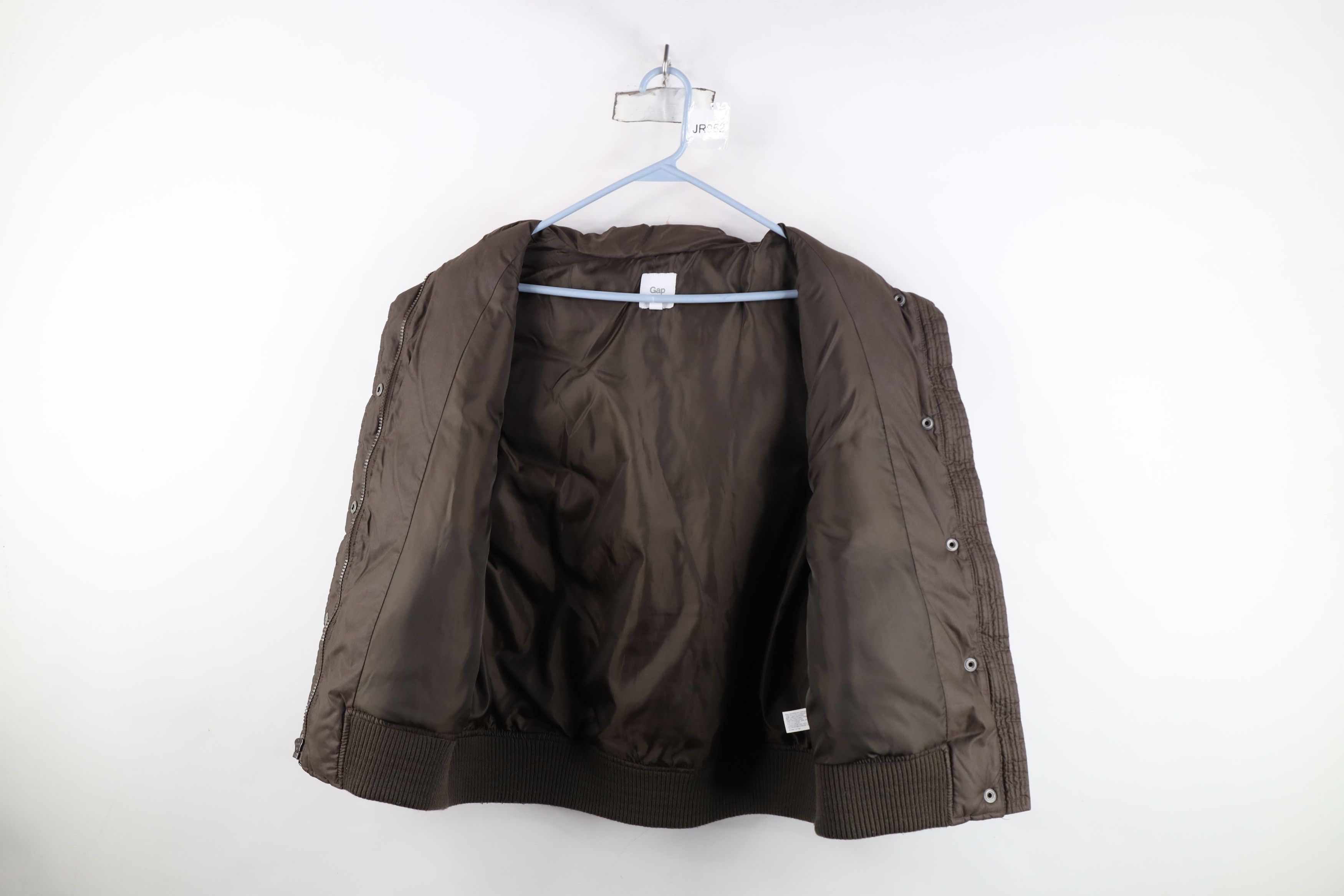 Vintage Y2K Gap Blank Full Zip Puffer Vest Jacket Brown