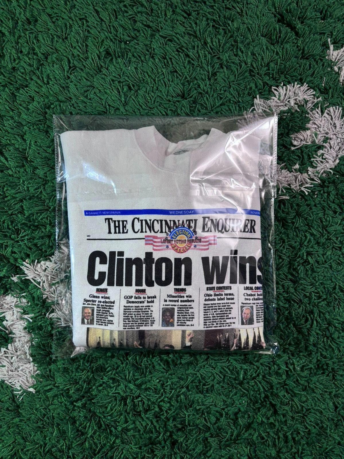 Vintage Vintage Cincinnati Enquirer “Clinton Wins” Crewneck Size US L / EU 52-54 / 3 - 3 Thumbnail