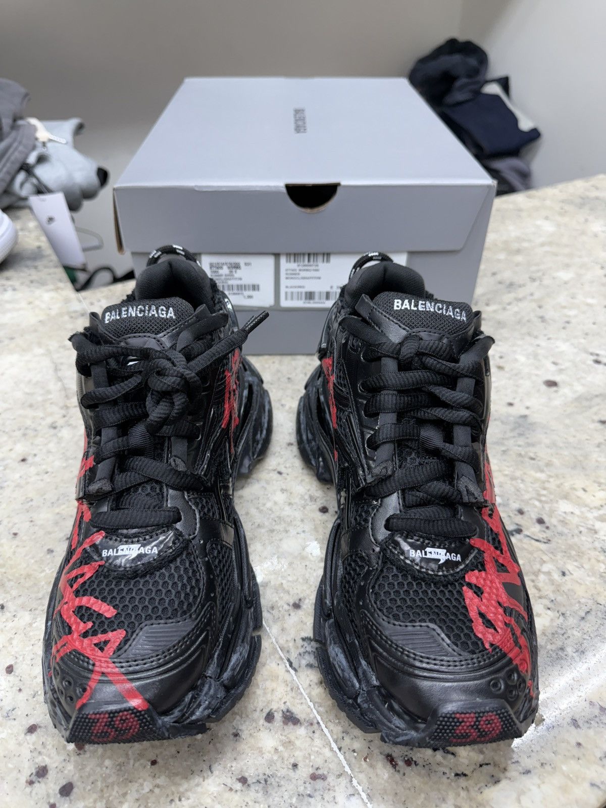 Balenciaga Balenciaga Black Track Runners Size US 9 / IT 39 - 2 Thumbnail