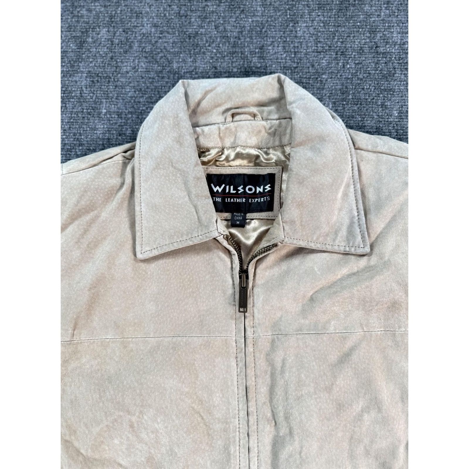 Vintage VINTAGE Wilsons Leather Jacket Mens Medium Tan Zip Front Suede Bomber Coat Lined Size US M / EU 48-50 / 2 - 3 Thumbnail