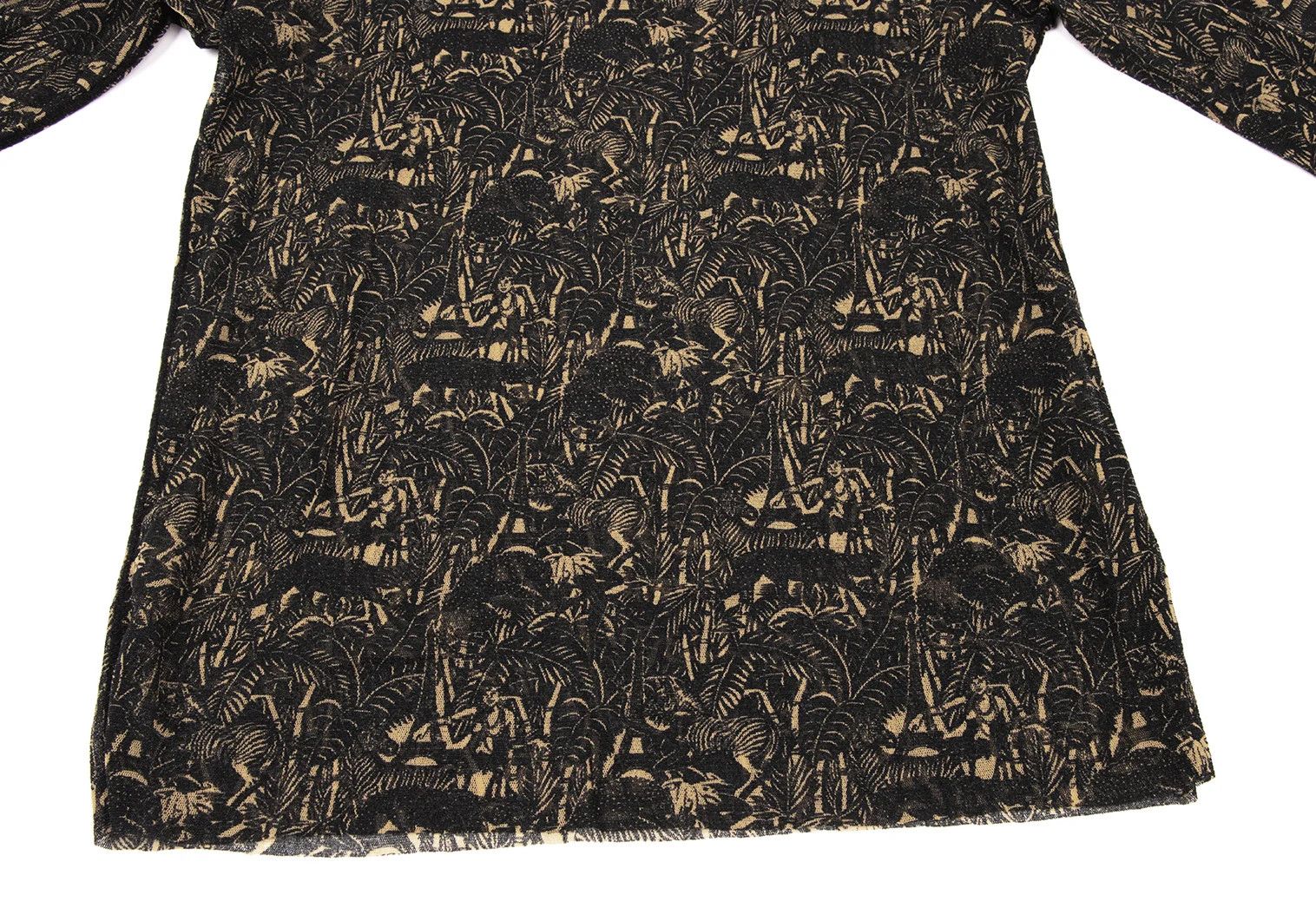 Jean Paul Gaultier Jungle Print Power Net Cut Sew Top in Black Brown Size M Size US M / EU 48-50 / 2 - 6 Thumbnail