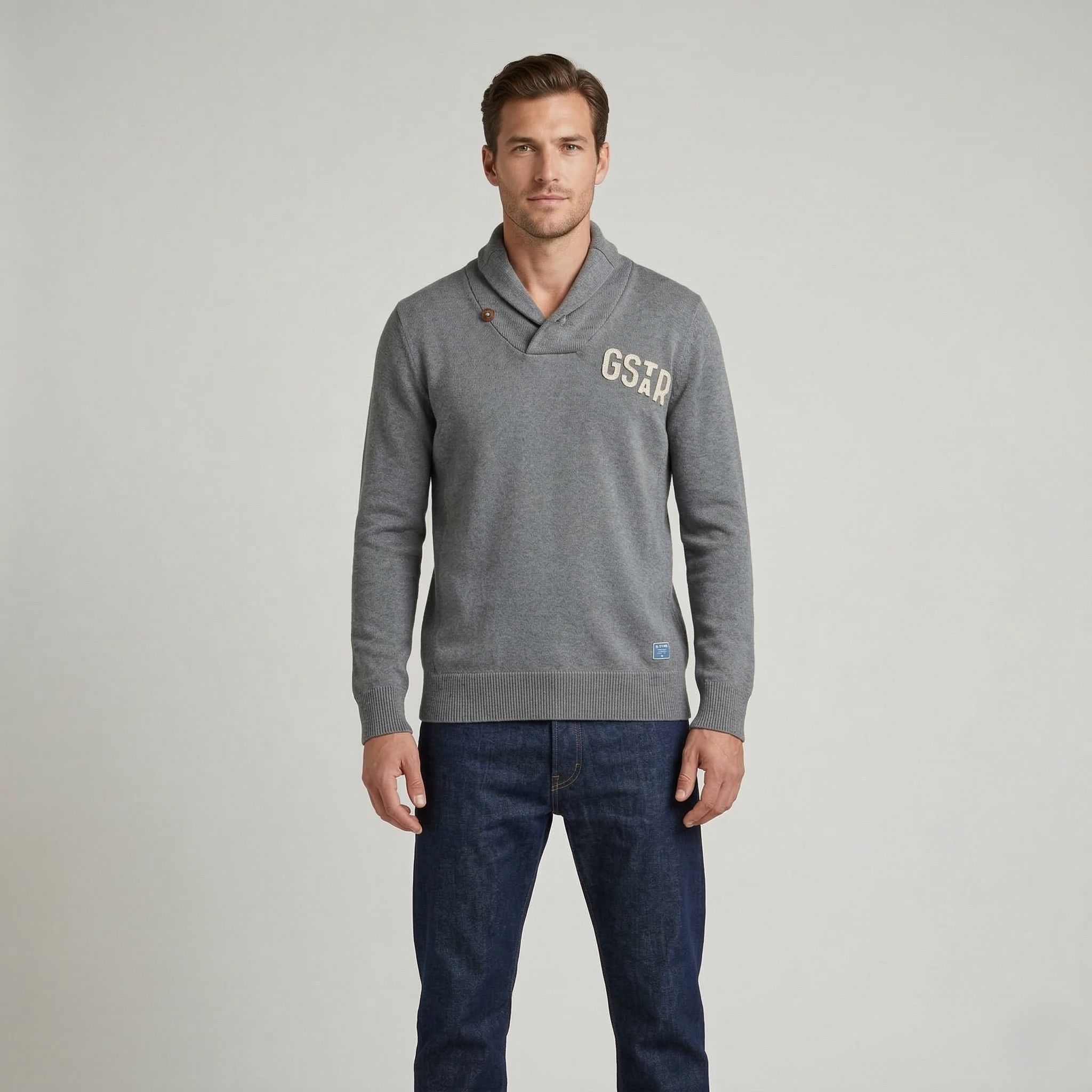 G-Star G-Star Raw Mens XL (L) Jumper Grey Cotton Sterling 0458 Size US XL / EU 56 / 4 - 1 Thumbnail