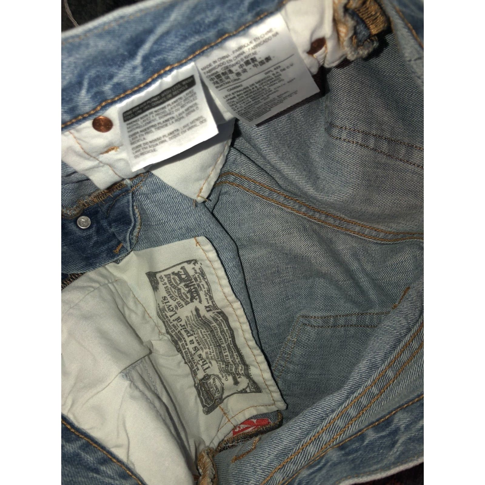 Levi's Levis 501 Original Shorts Womens Denim Patchwork Frayed Raw Edge Button Fly 26 Blue 80s Size 26" / US 2 / IT 38 - 3 Thumbnail