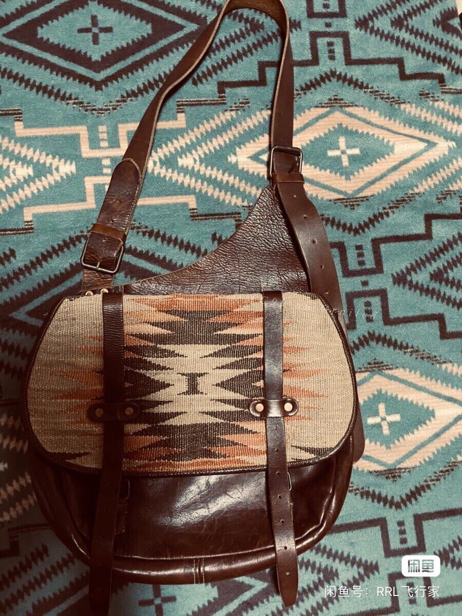 RRL Ralph Lauren RRL Navajo Style Leather Messenger Bag Size ONE SIZE - 1 Thumbnail