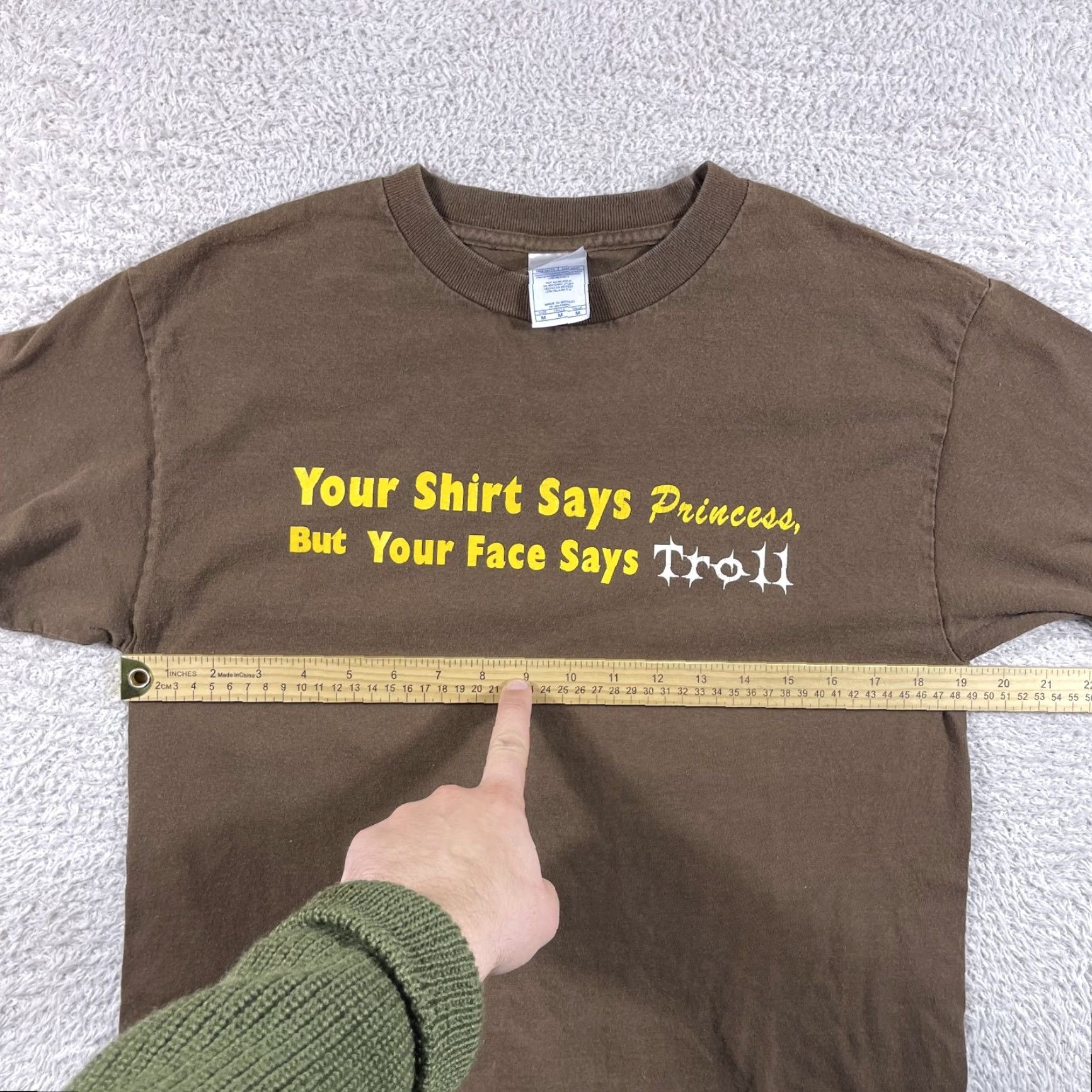 Vintage VINTAGE Alstyle T-Shirt Joke Shirt Brown Adult Medium Regular Men Crew Neck Short Sleeve Graphic Print Says Princess Face Says Troll Y2K Size US M / EU 48-50 / 2 - 7 Thumbnail