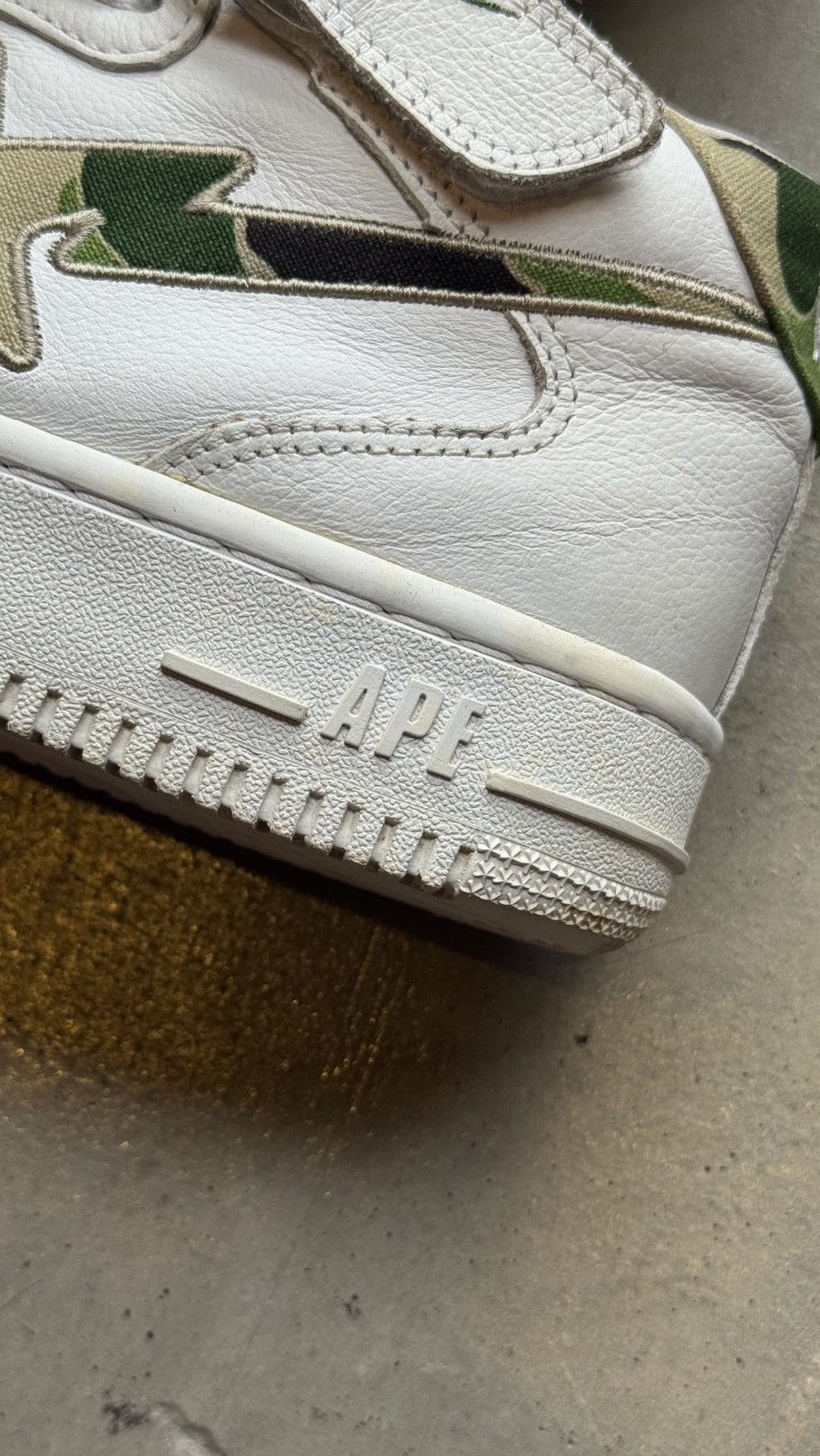 Bape Rare 2002 A Bathing Ape Green Camo White Leather Mid Bapesta Size US 8.5 / EU 41-42 - 5 Thumbnail