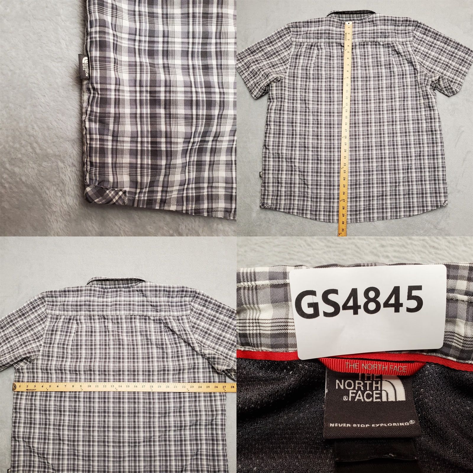 The North Face VINTAGE The North Face Shirt Mens XXL Gray Plaid Short Sleeve Button Outdoor Casual Modal Size US XXL / EU 58 / 5 - 8 Thumbnail