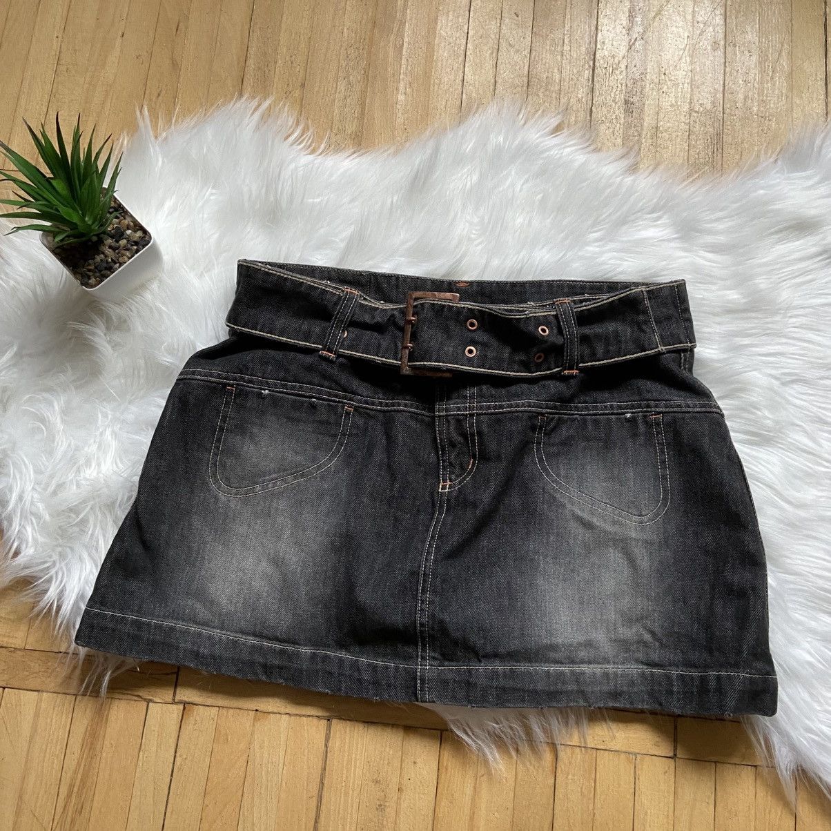 Miss Sixty 📌 Vintage Crazy Billabong Surf Y2K Denim Mini Skirt Size 32" / US 10 / IT 46 - 1 Thumbnail