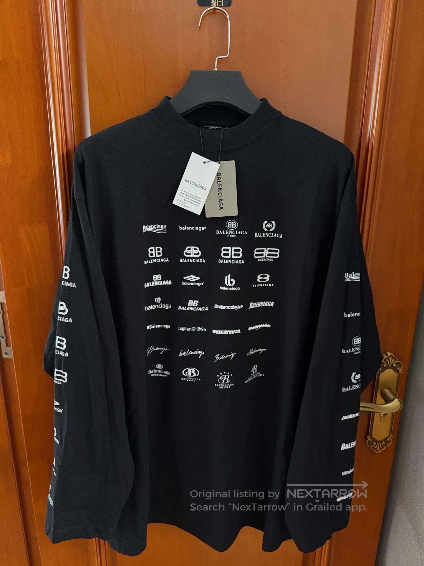 Balenciaga Balenciaga Archive Multi Logo Longsleeve Tee Shirt