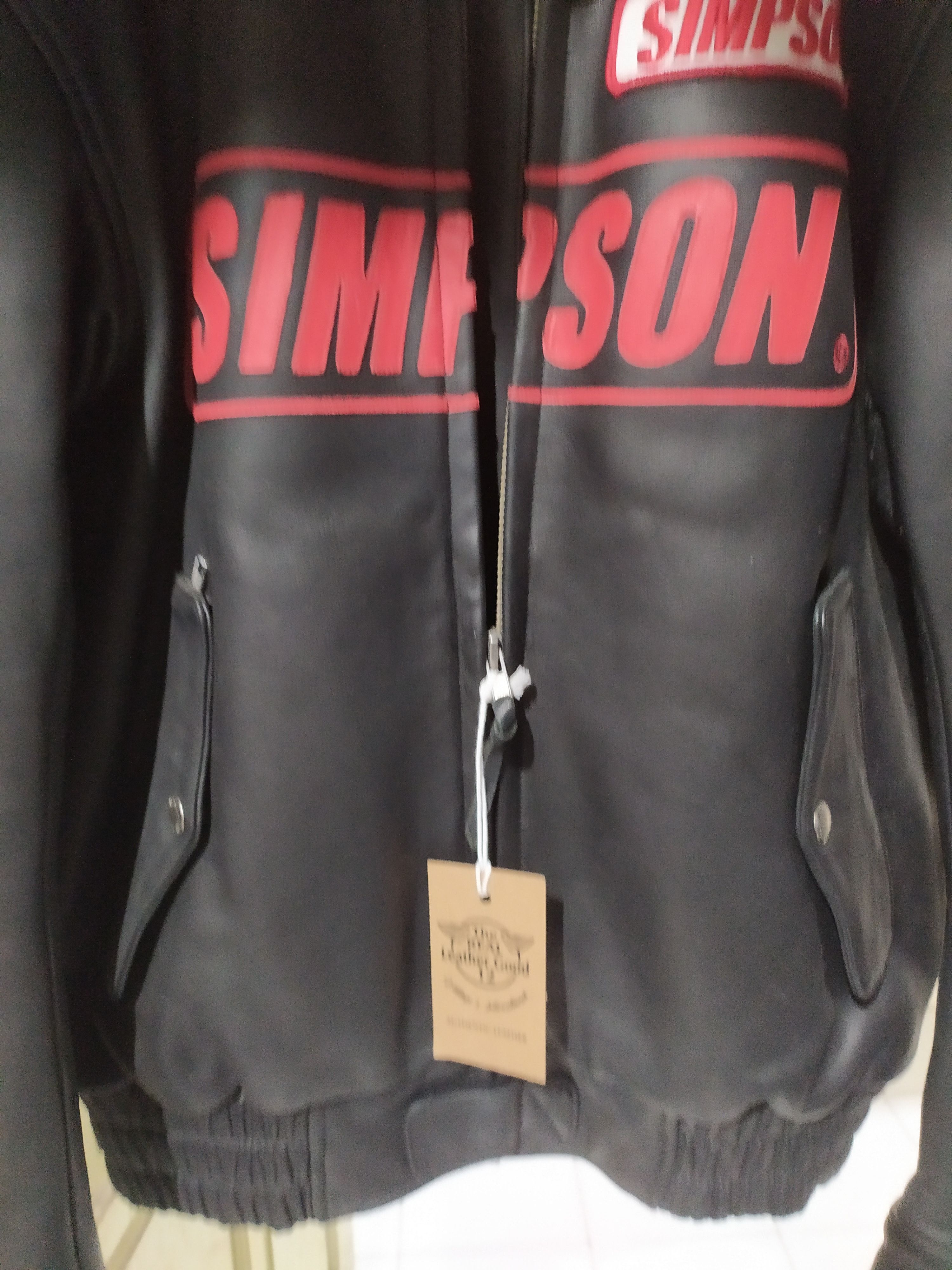 Genuine Leather SIMPSON® NORTH CAROLINA U. S.A LEATHER RIDER JACKET Size US L / EU 52-54 / 3 - 12 Thumbnail