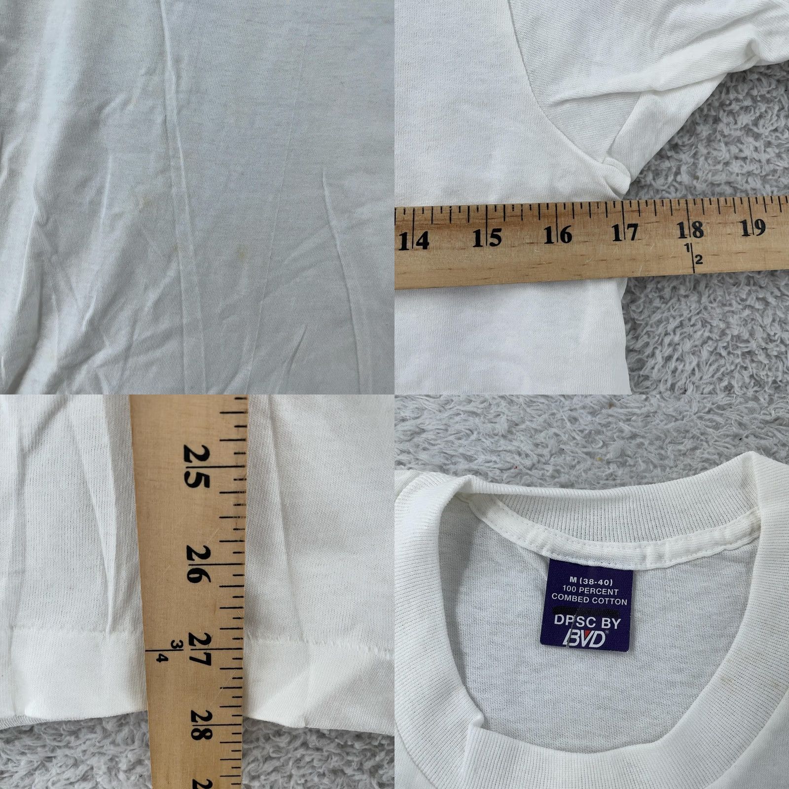 Vintage VINTAGE B.V.D Shirt Mens XS White Cotton Crewneck Short Sleeve Tee Size US XS / EU 42 / 0 - 8 Thumbnail