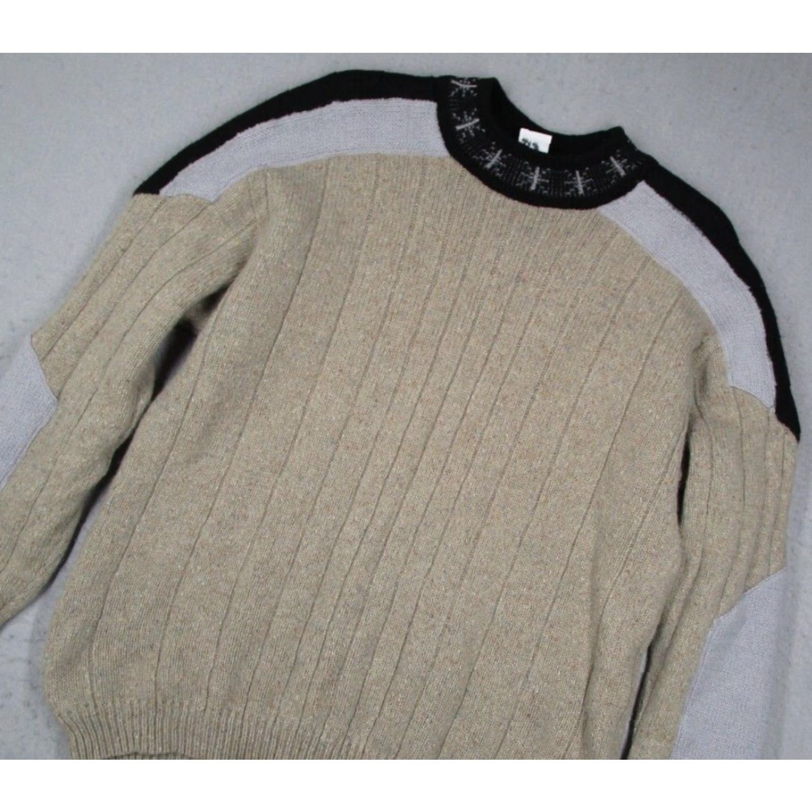 Vintage VINTAGE Columbia Sweater Mens Large Beige Wool Blend Convert Pullover Y2K Size US L / EU 52-54 / 3 - 2 Thumbnail