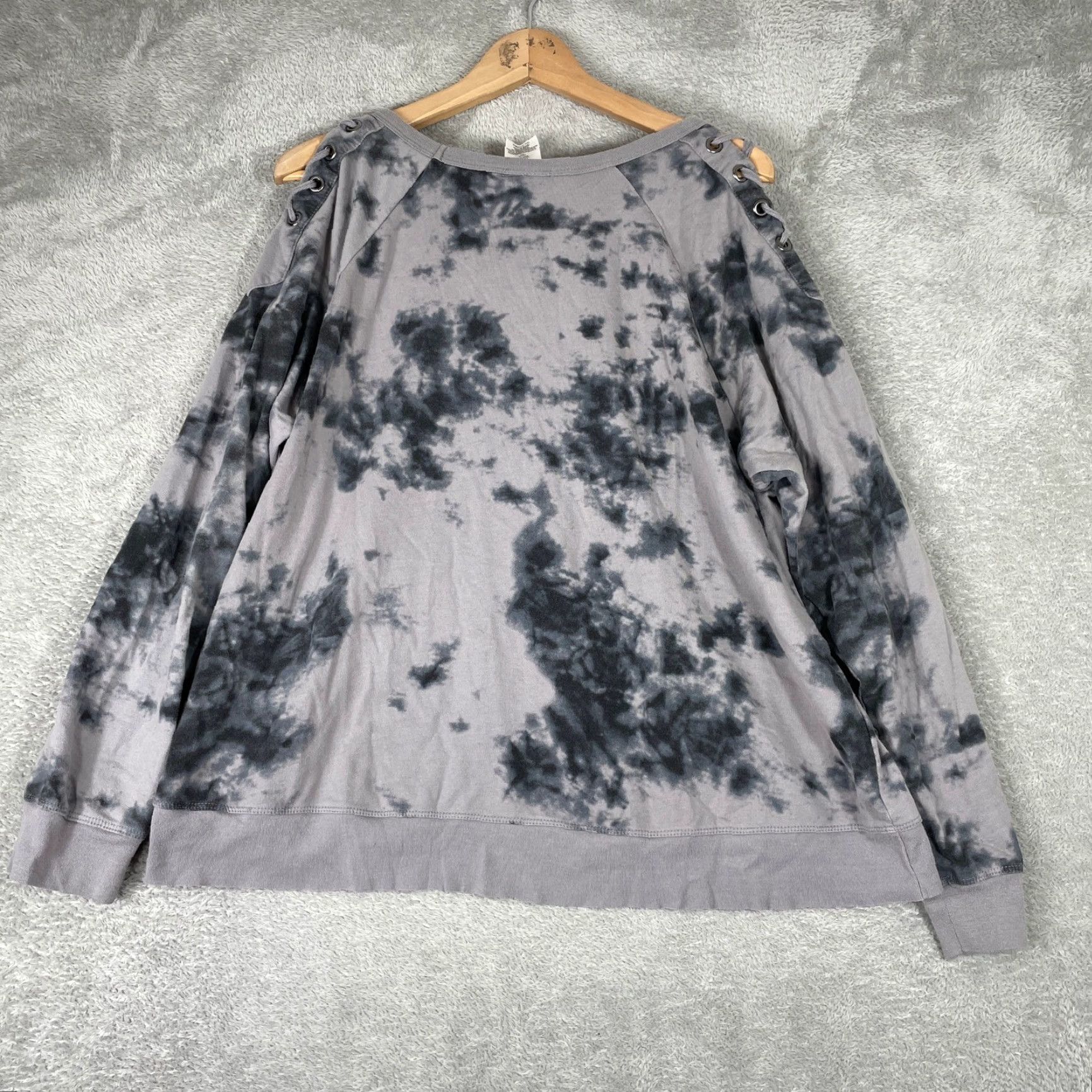Vintage Harry Potter Sweatshirt Juniors XXXL Gray Tie Dye Hogwarts Alumni Lace Up Size 3XL / US 20-22 - 6 Thumbnail