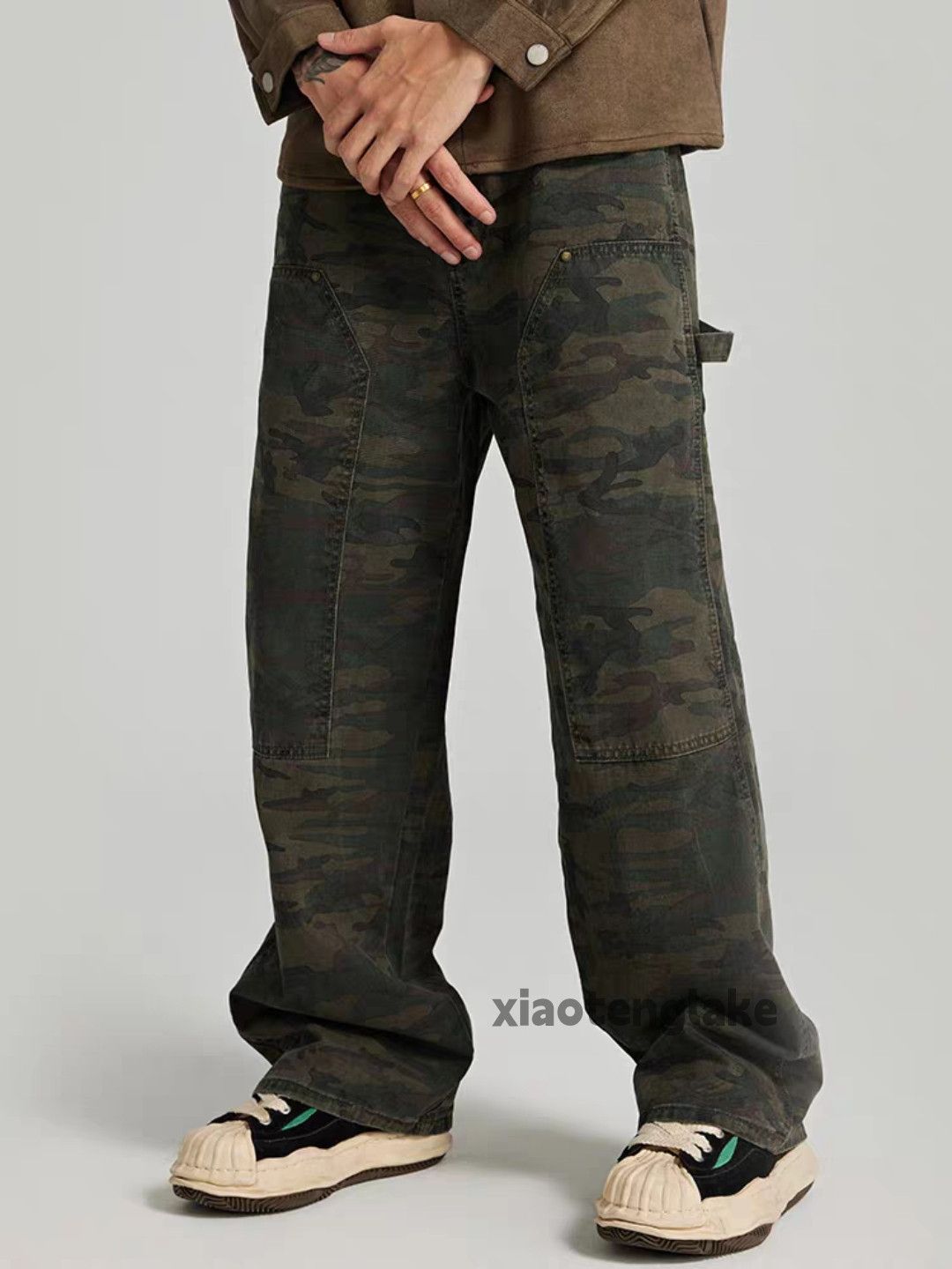 Designer Unisex outdoor utility loose baggy hiphop carpenter pants Size US 28 / EU 44 - 2 Thumbnail