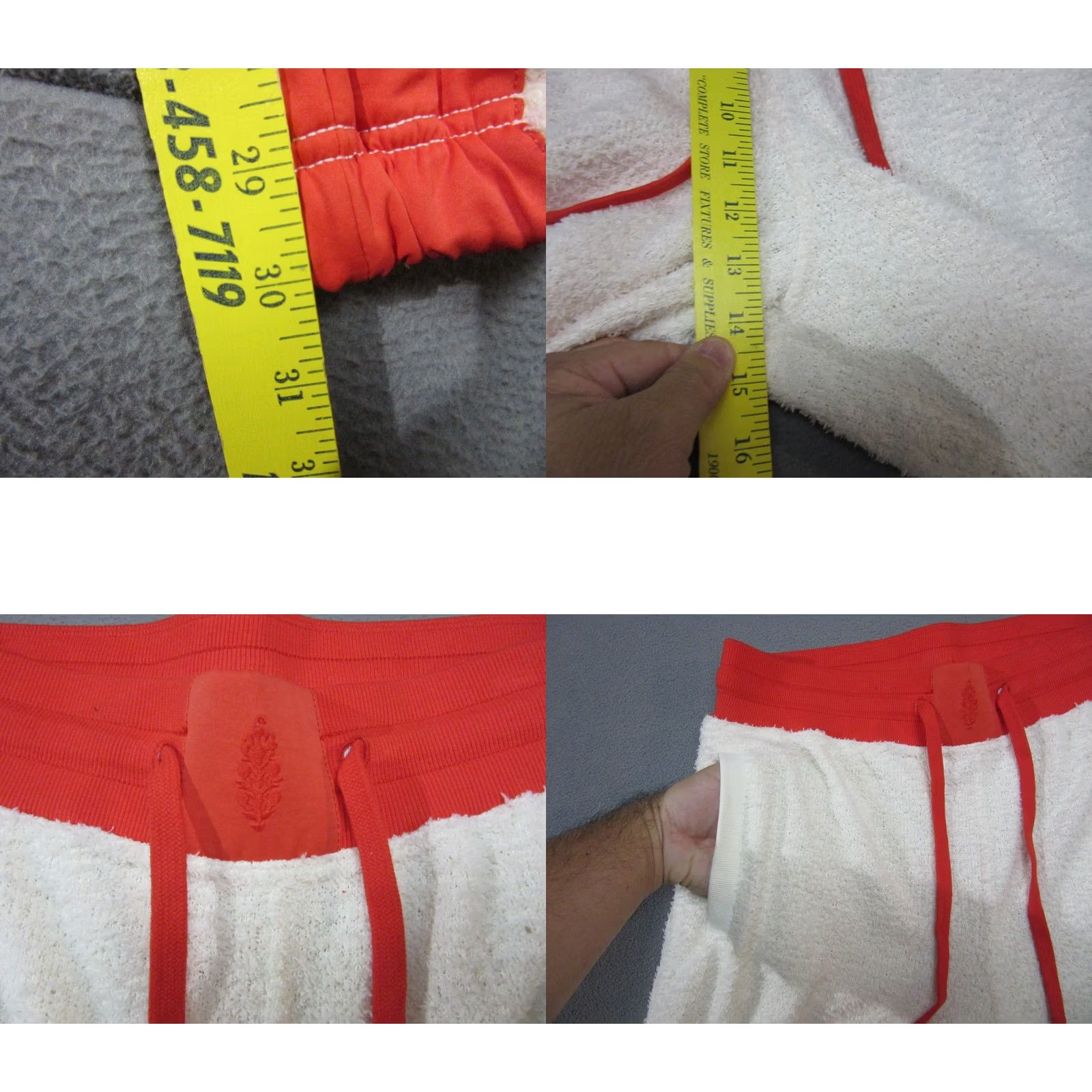 Free People Free People Movement Pants Womens Large White Red Fleece Cuddle Up Cozy Size 36" / US 14 / IT 50 - 8 Thumbnail
