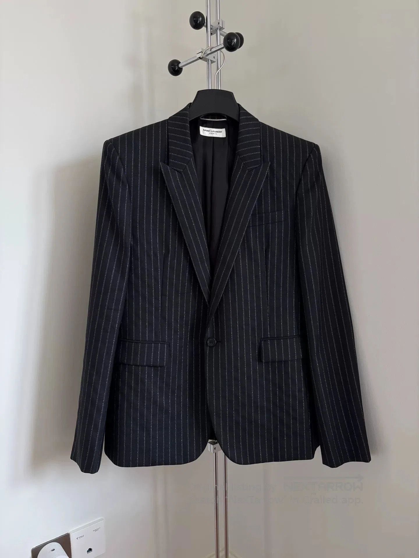 Saint Laurent Paris Saint Laurent Silver Stripe Blazer. Size US M / EU 48-50 / 2 - 1 Thumbnail